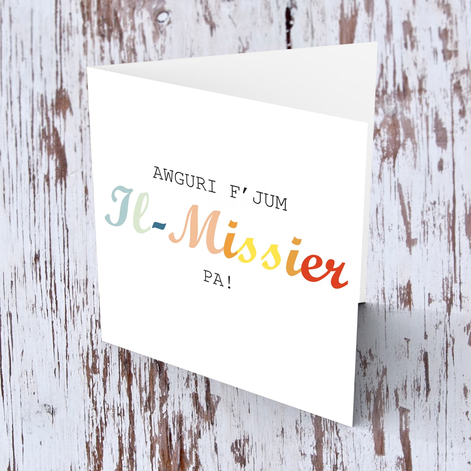 Colourful wording Father's Day Card in Maltese