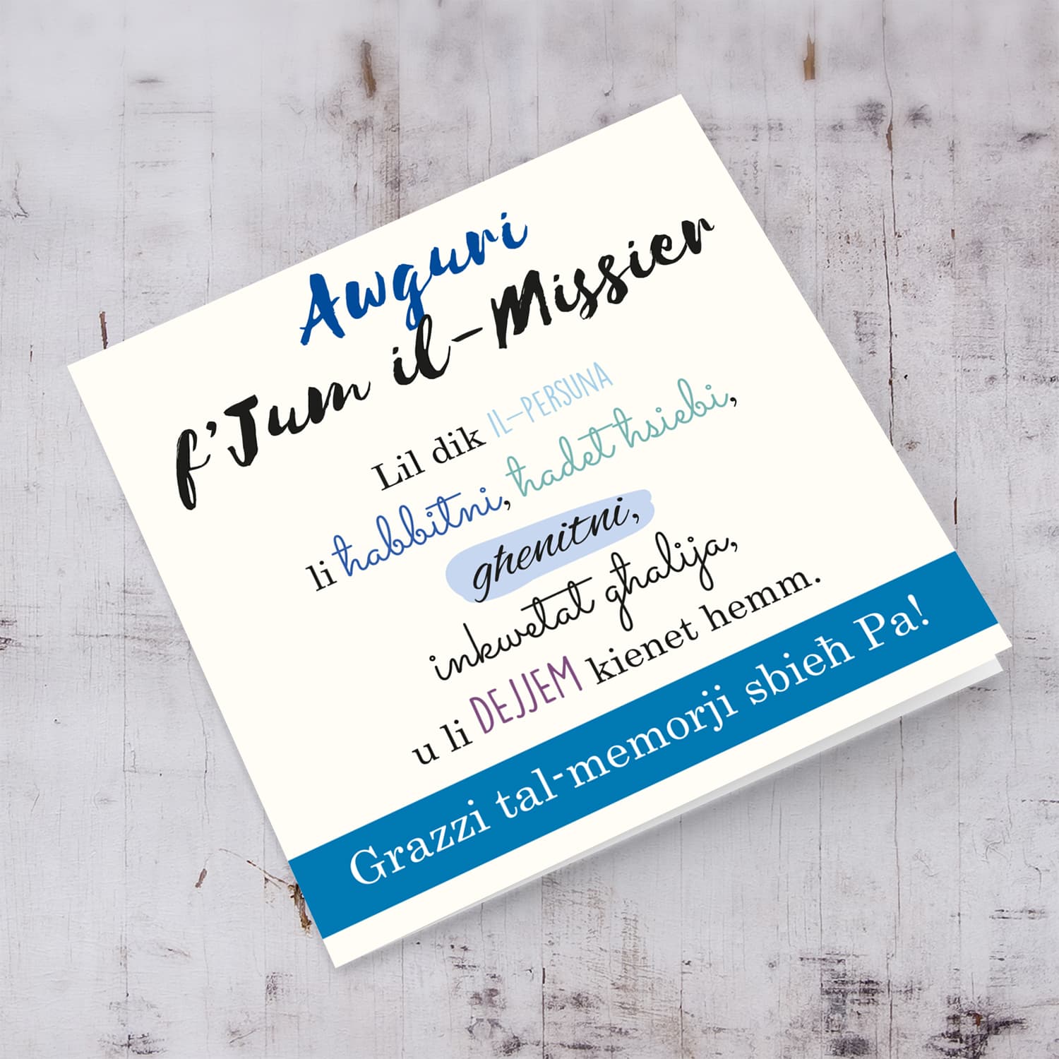 Father's Day Card with a special message in Maltese