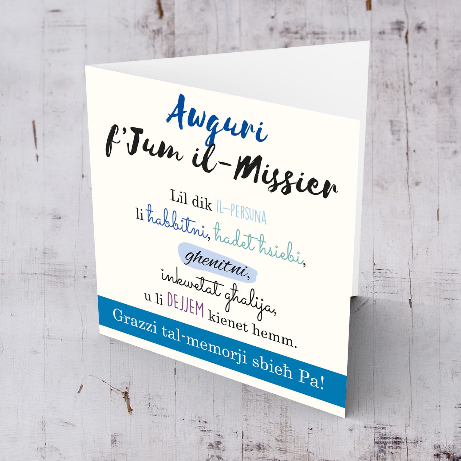 Father's Day Card with a special message in Maltese