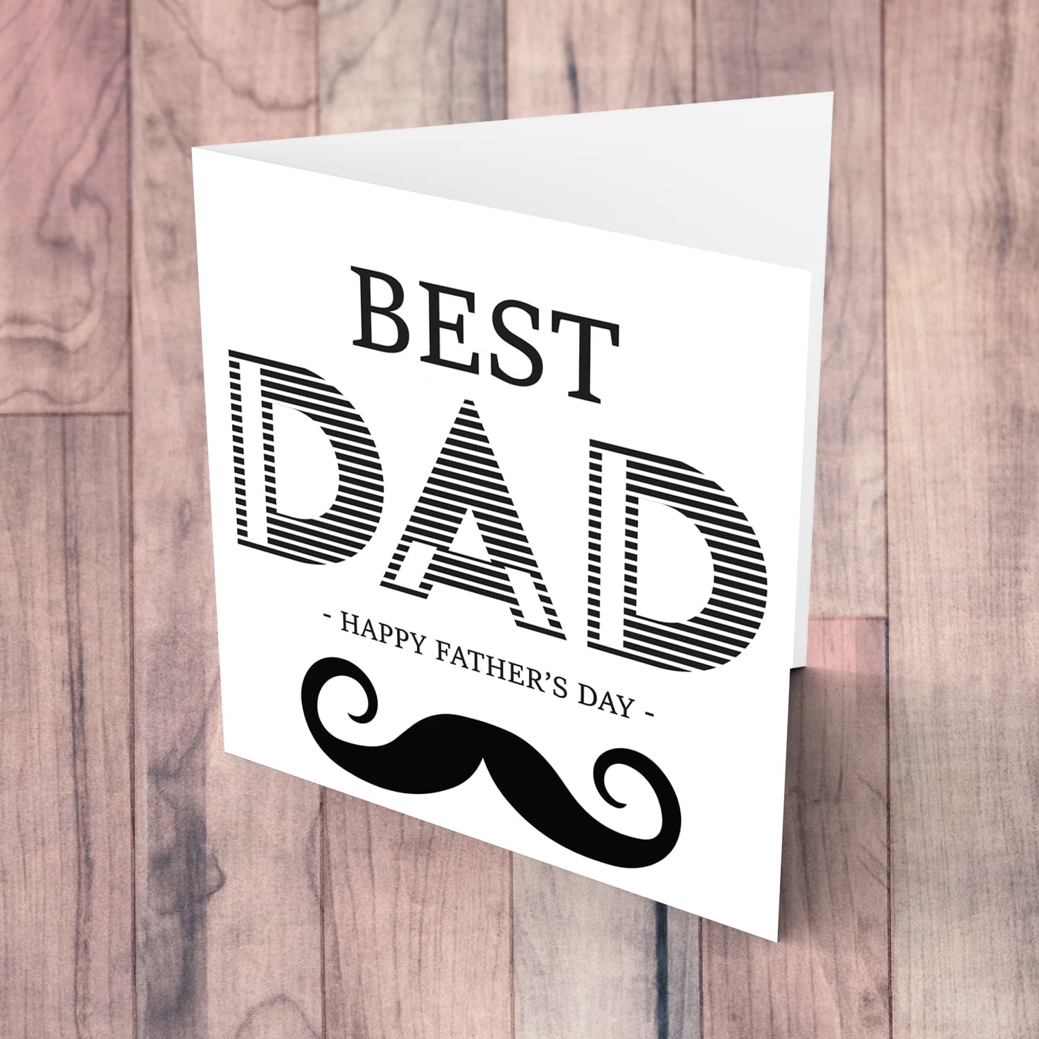 Monochrome father's day card for Dad in English with moustache