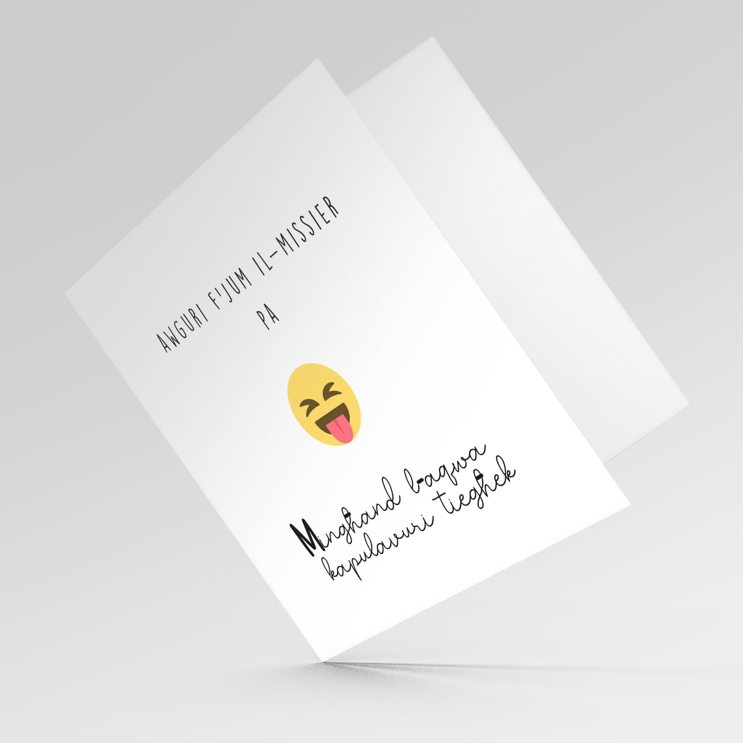 Funny and cheeky emoji father's day card in Maltese (Plural)