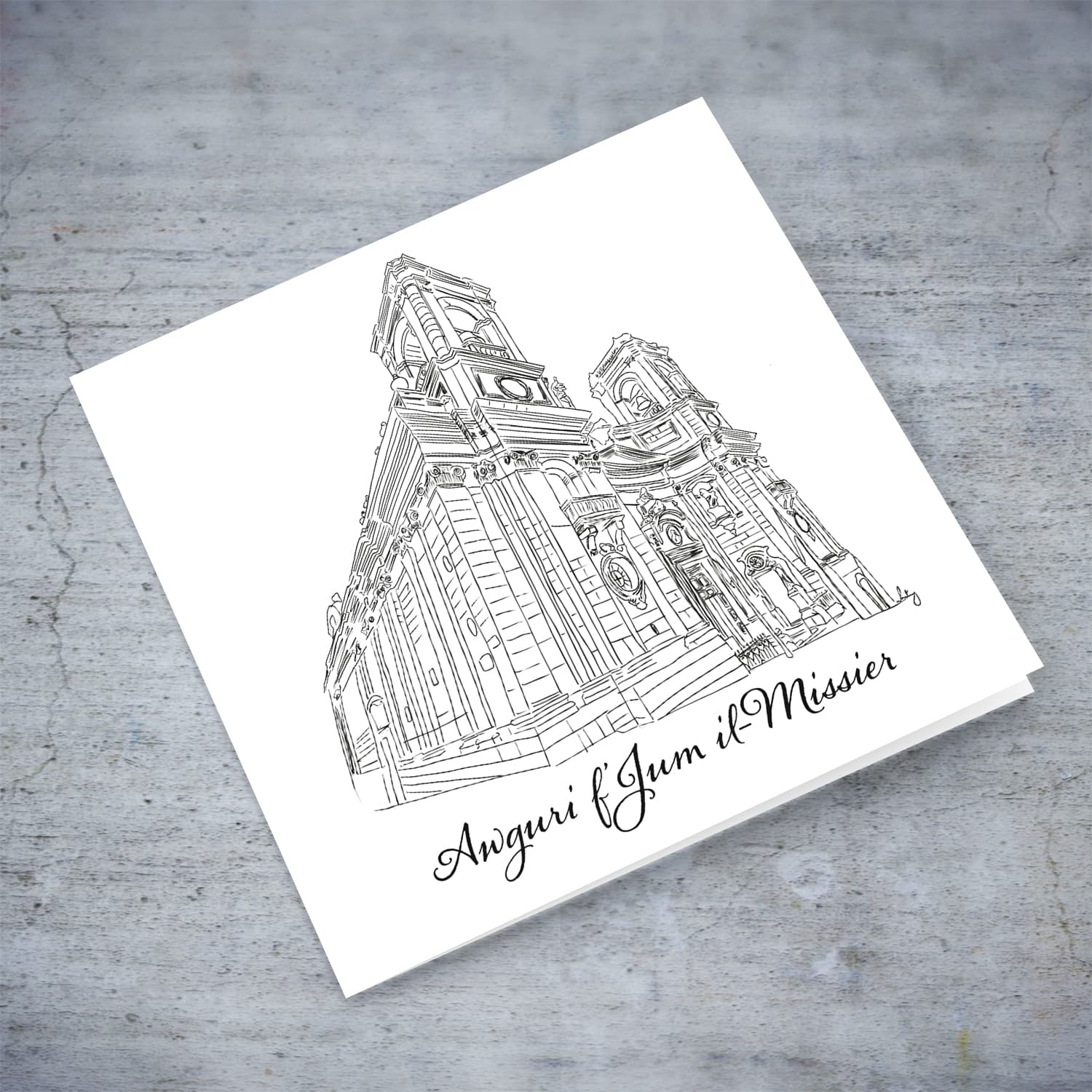 St Domnic's Church, Valletta -Father's Day Card in Maltese (Personalisable)