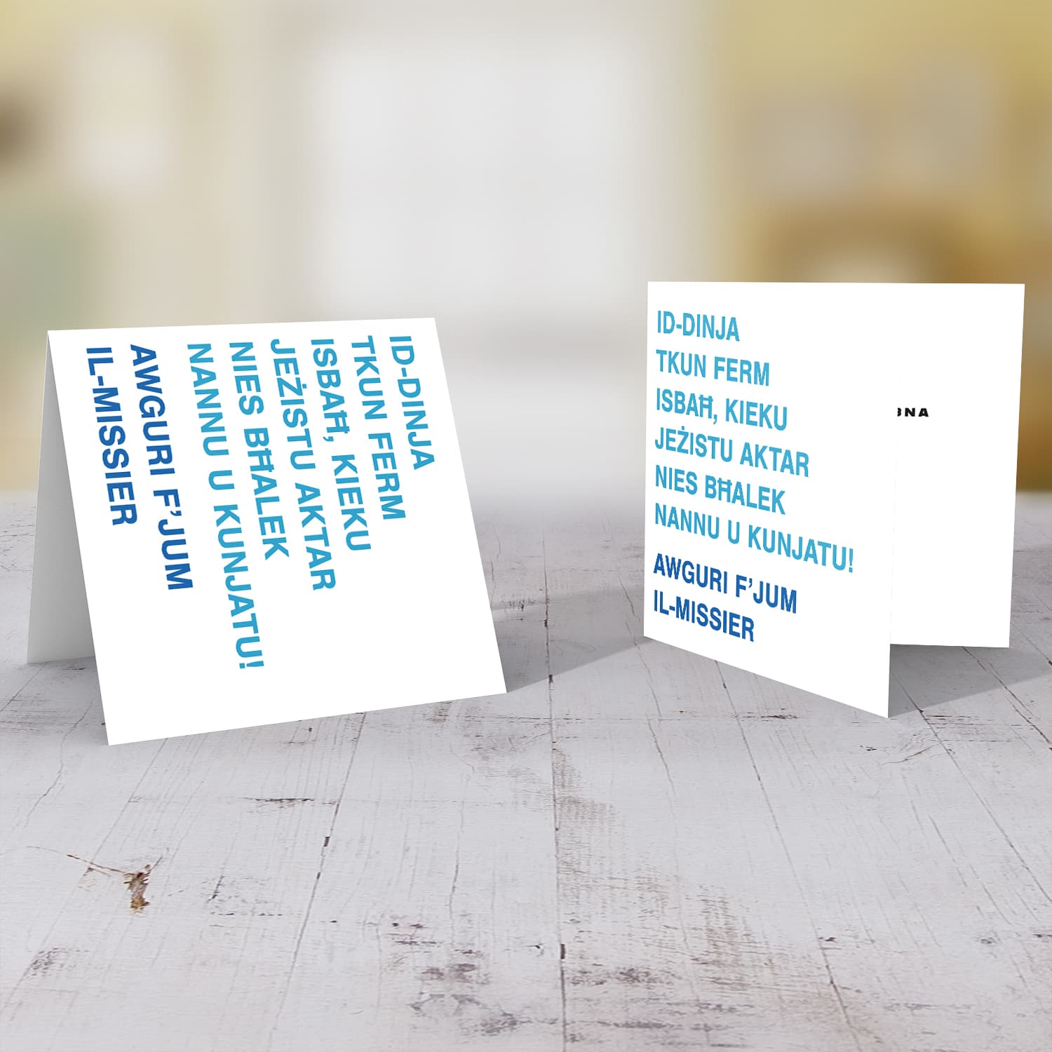 Blue two toned father's day card for Grandpa and Father-in-law in Maltese