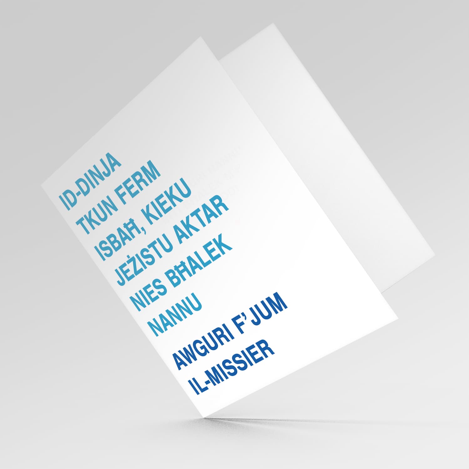 Blue two toned father's day card for Grandpa in Maltese