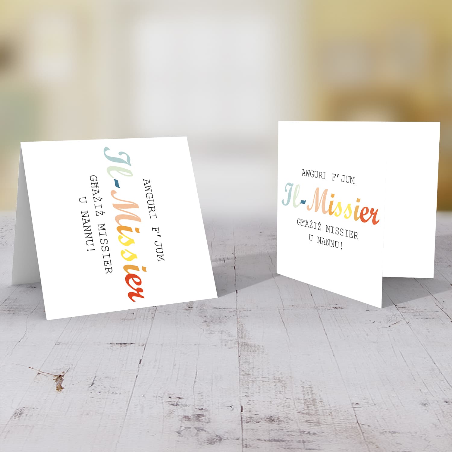Colourful wording Father's Day Card in Maltese for Dad & Grandpa