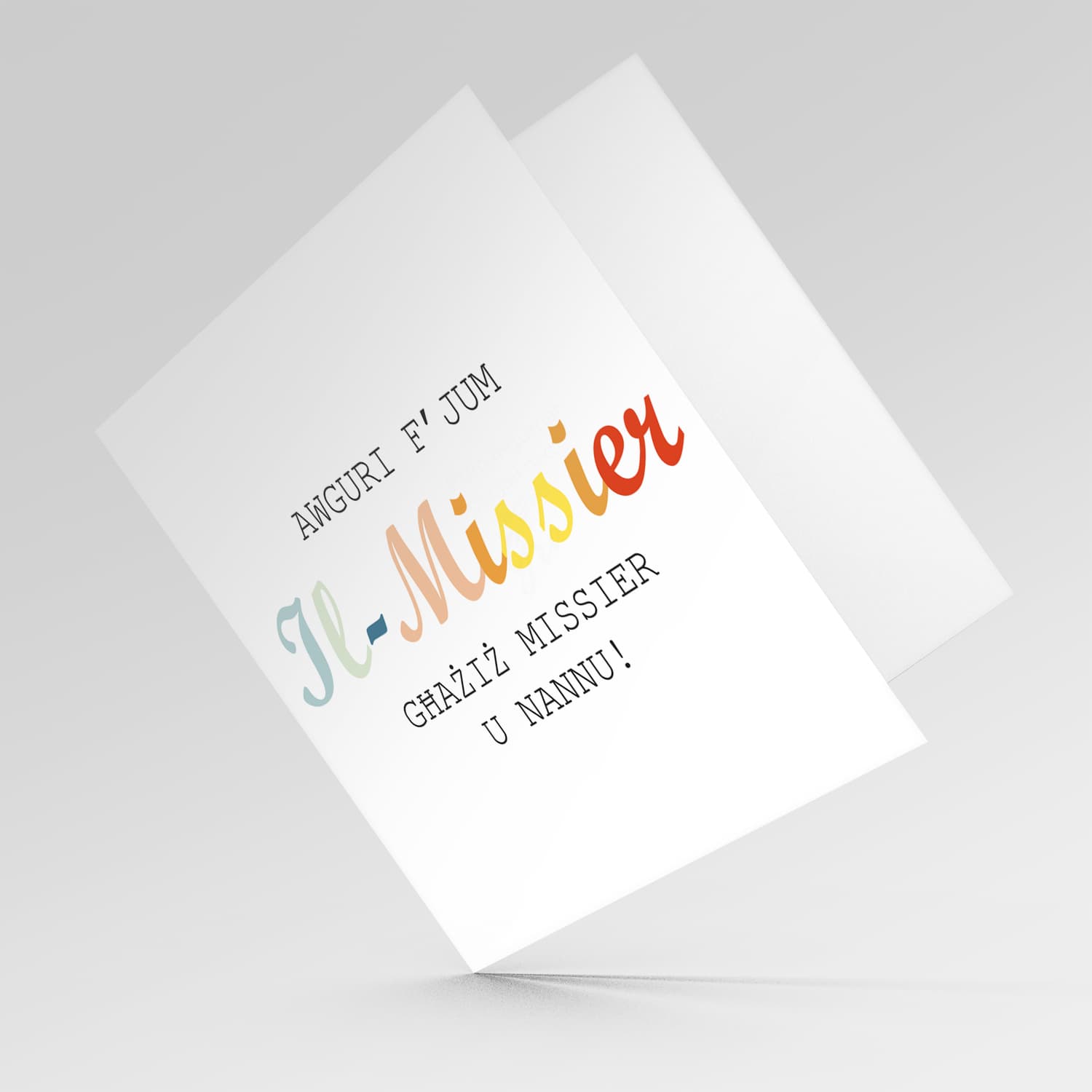 Colourful wording Father's Day Card in Maltese for Dad & Grandpa