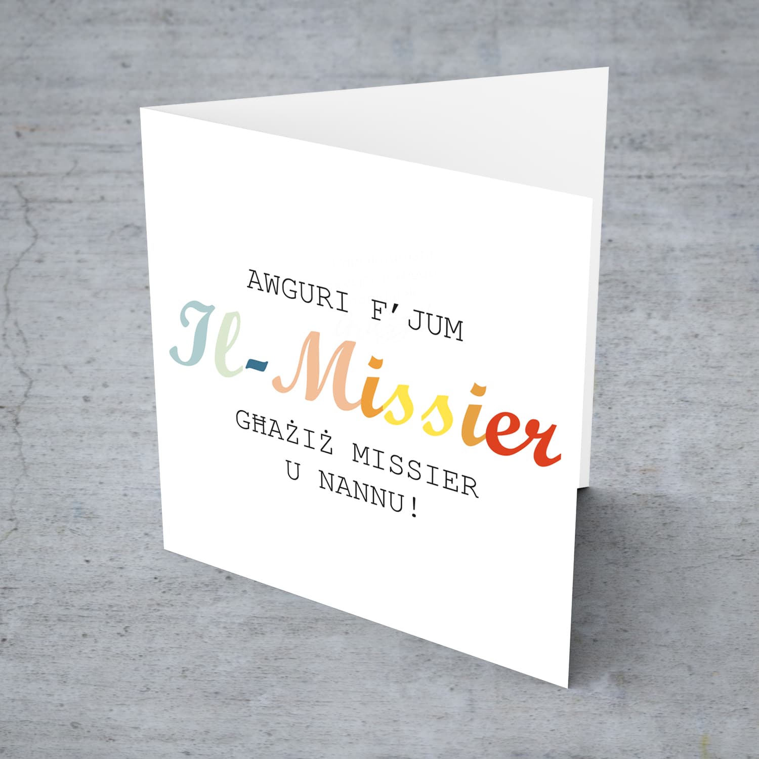 Colourful wording Father's Day Card in Maltese for Dad & Grandpa