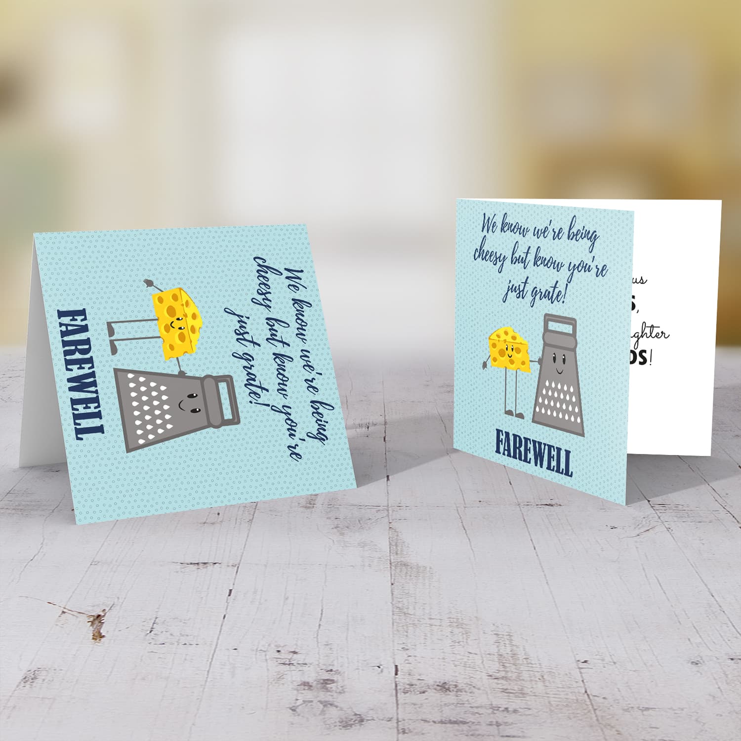 Cheesy farewell card in English