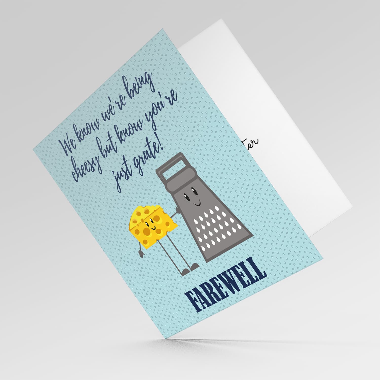 Cheesy farewell card in English