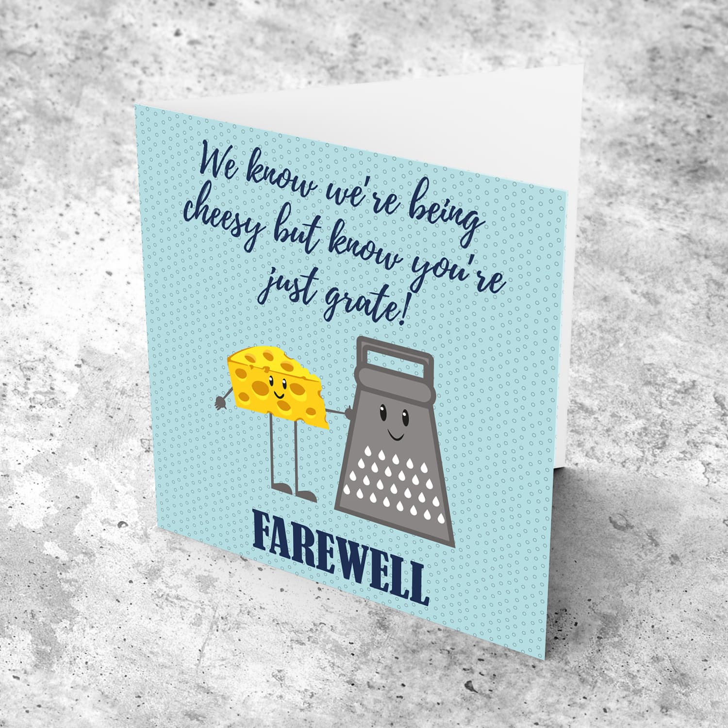 Cheesy farewell card in English