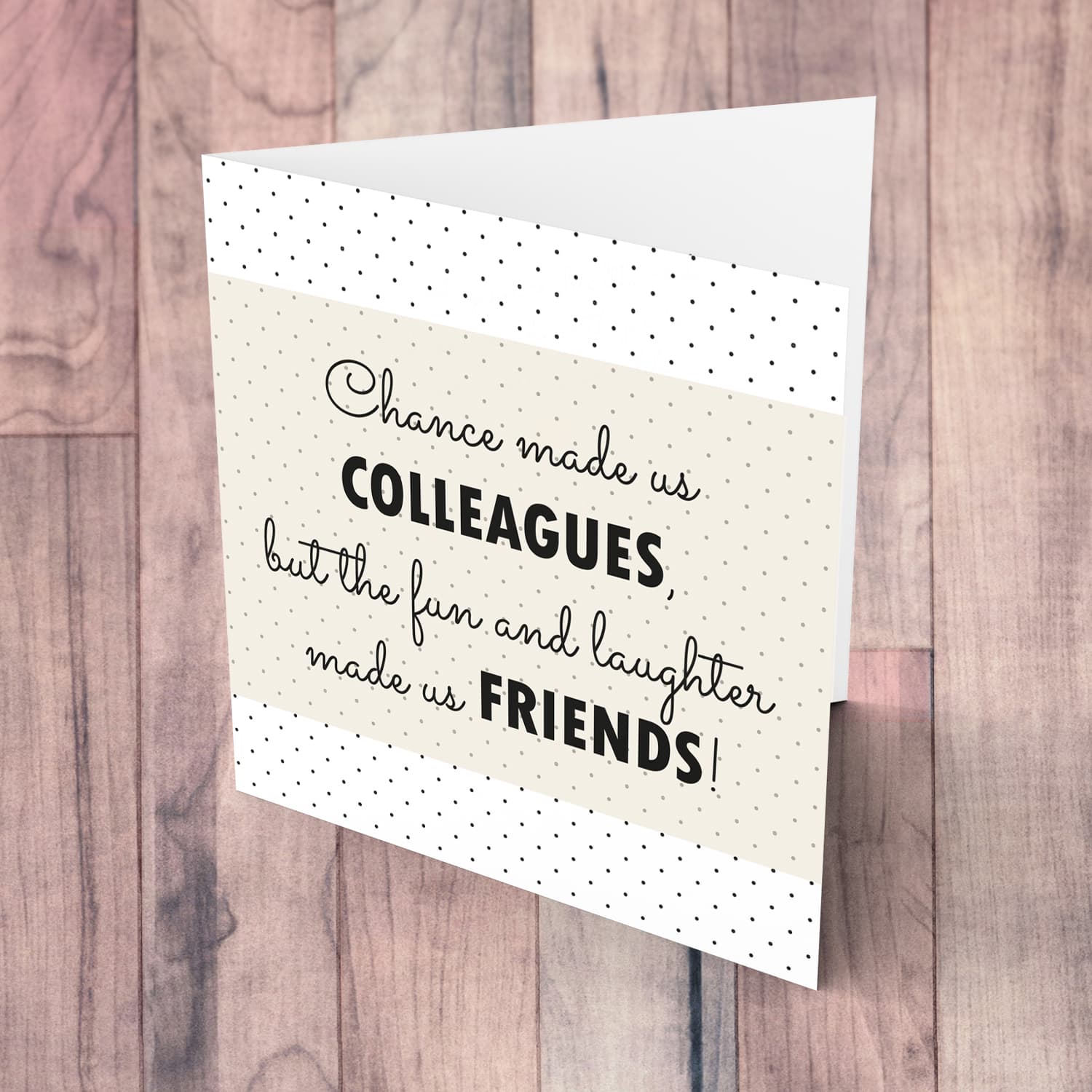 Dotted background farewell card in English