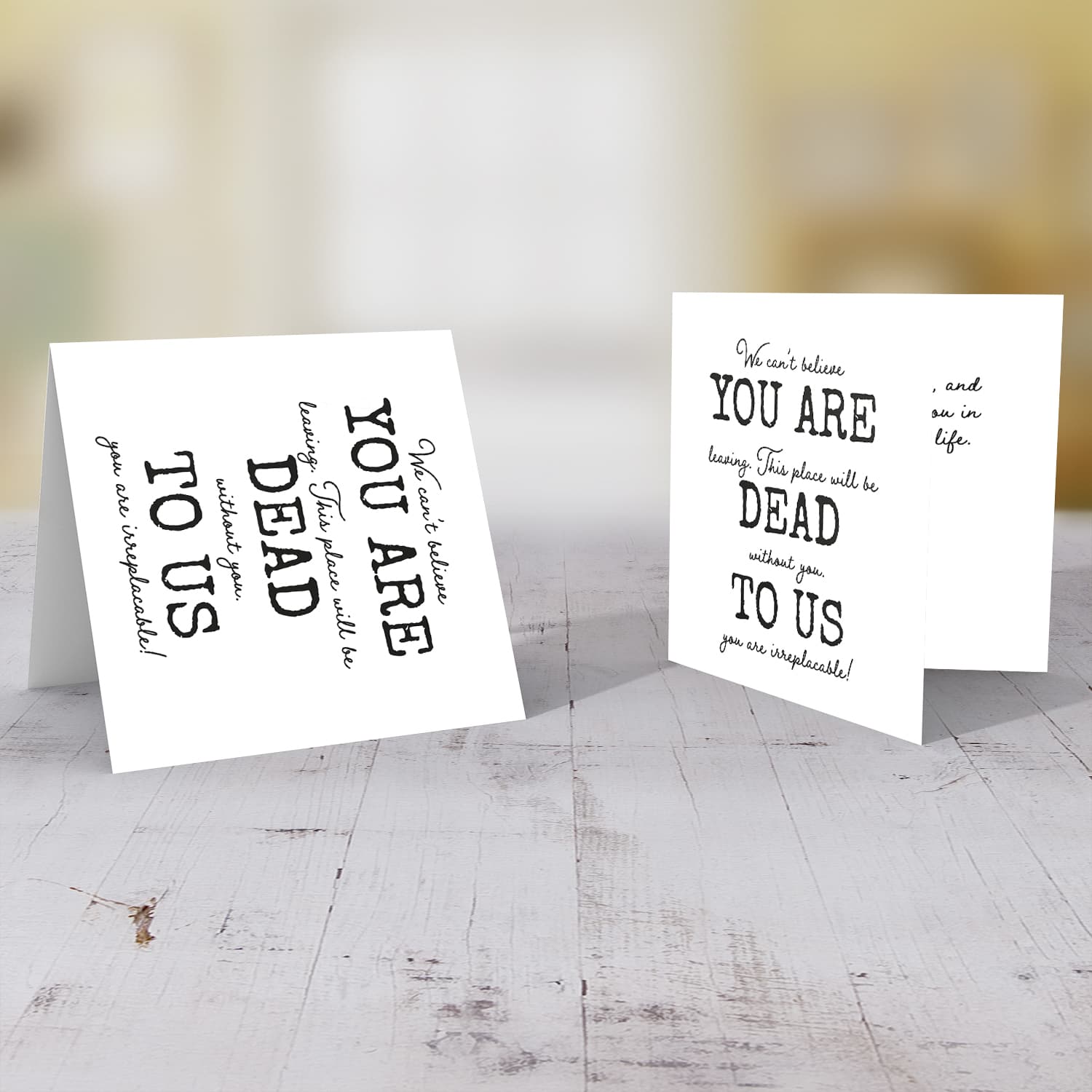Funny farewell card - You are dead to us in English