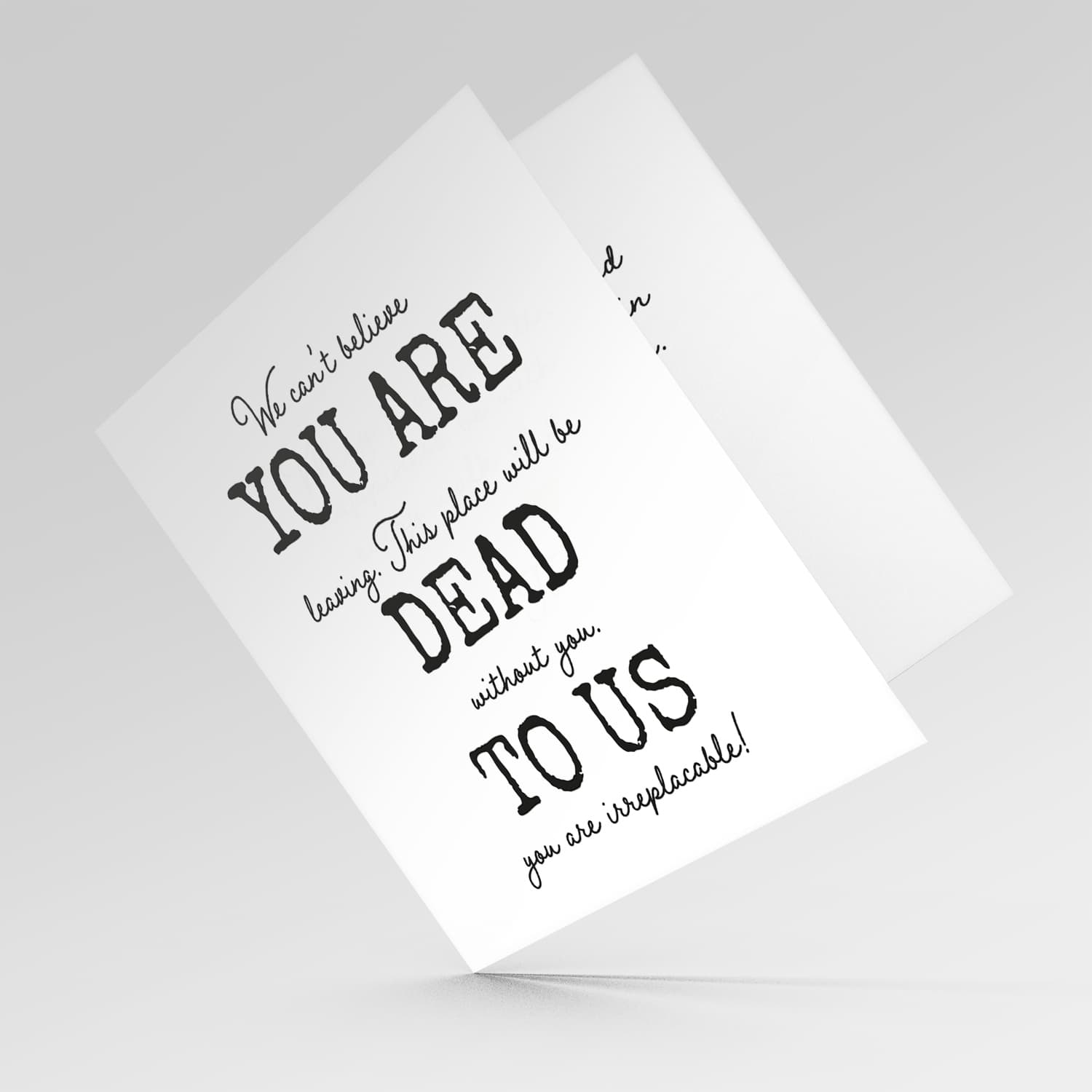 Funny farewell card - You are dead to us in English