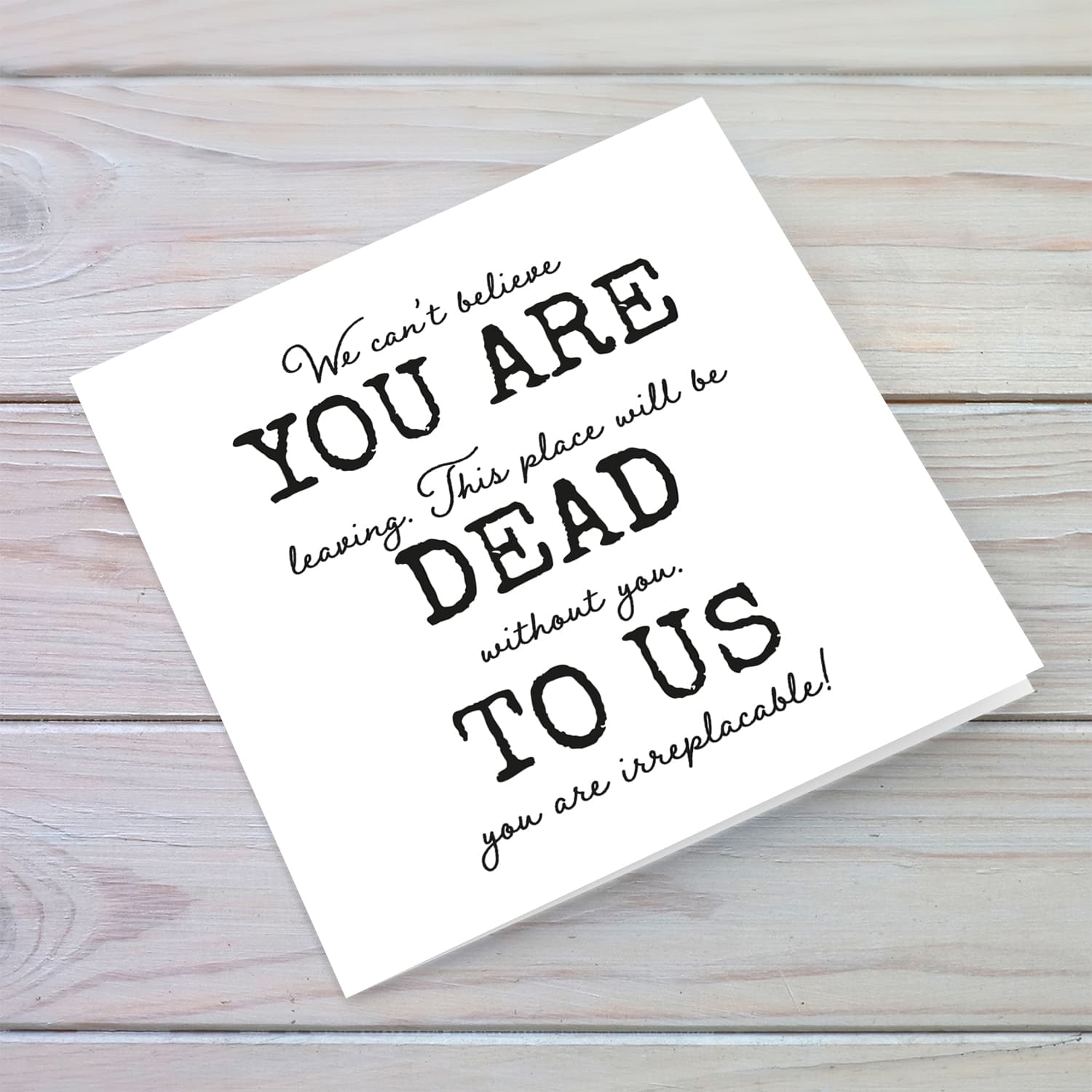 Funny farewell card - You are dead to us in English