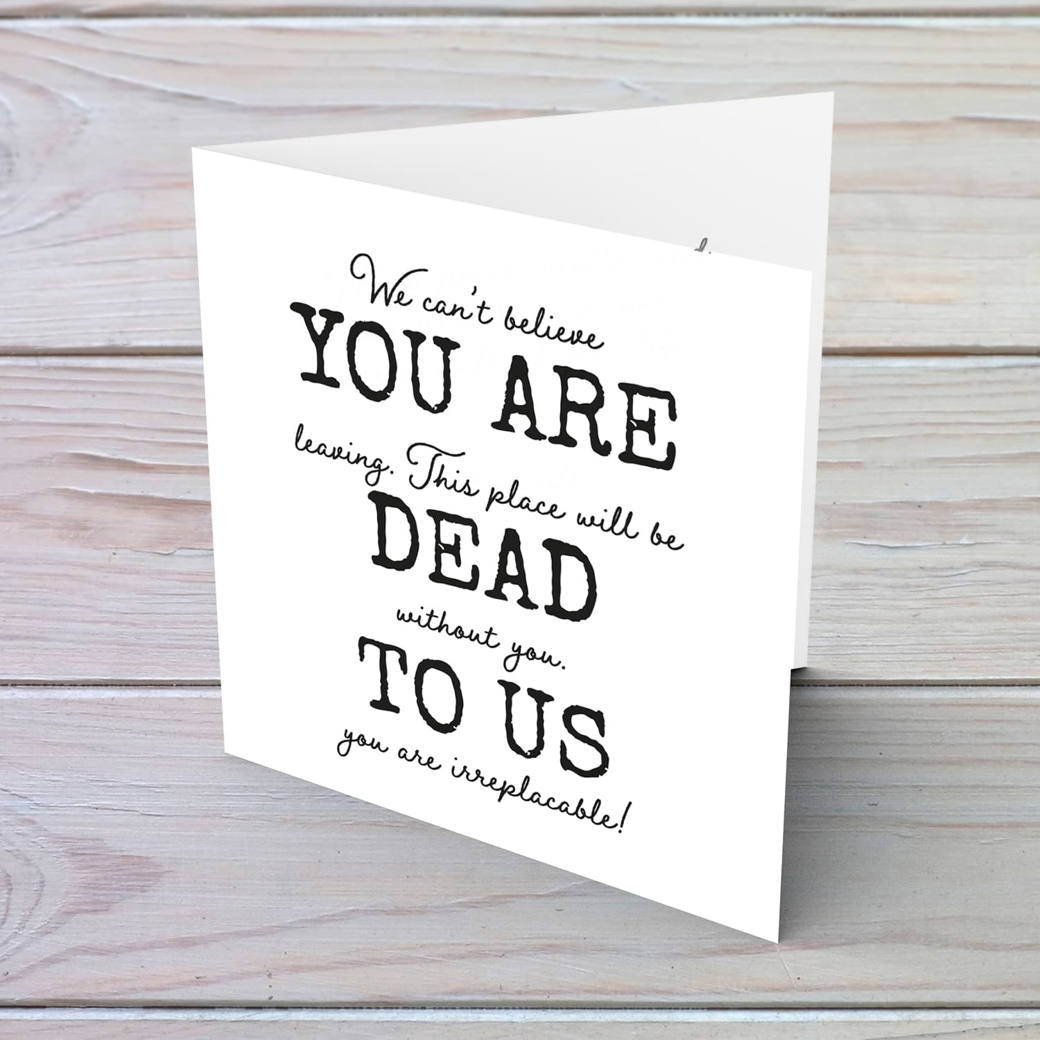 Funny farewell card - You are dead to us in English