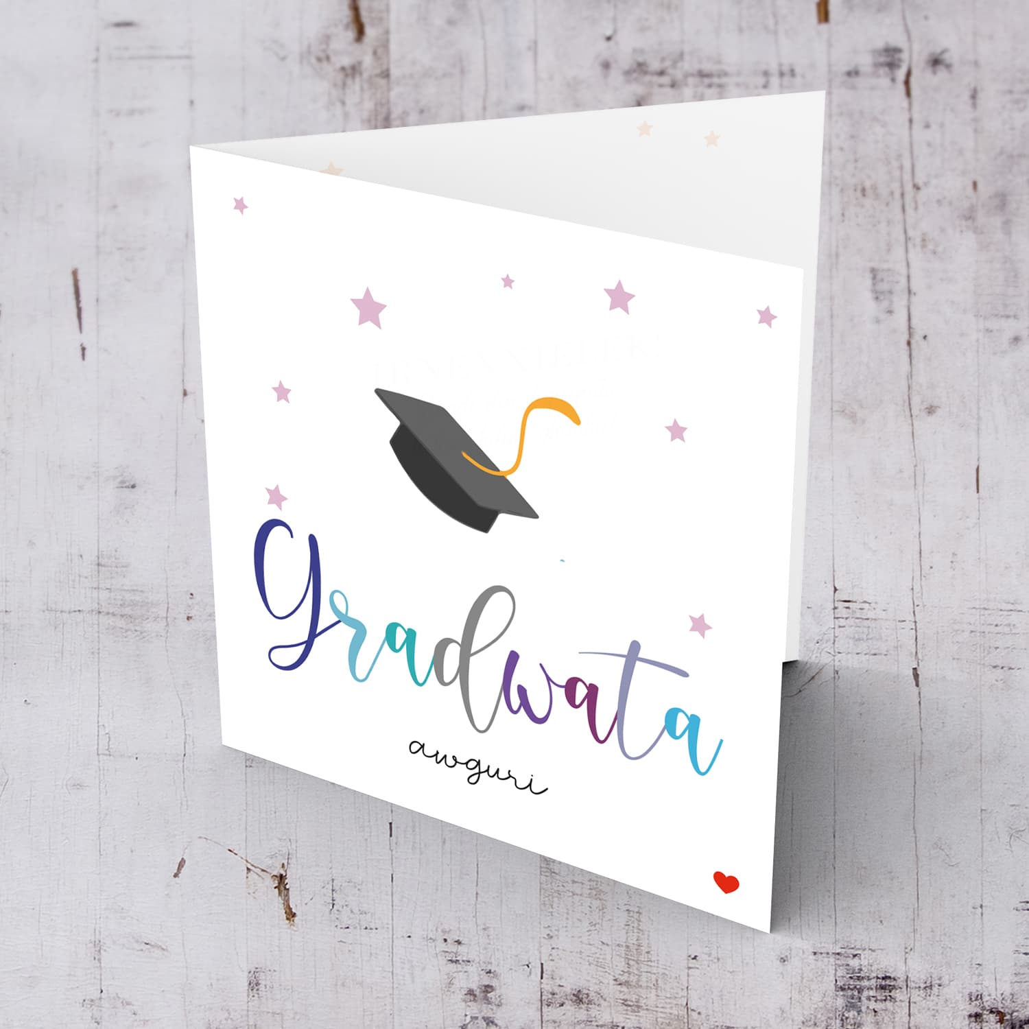 Colourful text Graduation card in Maltese (Female)