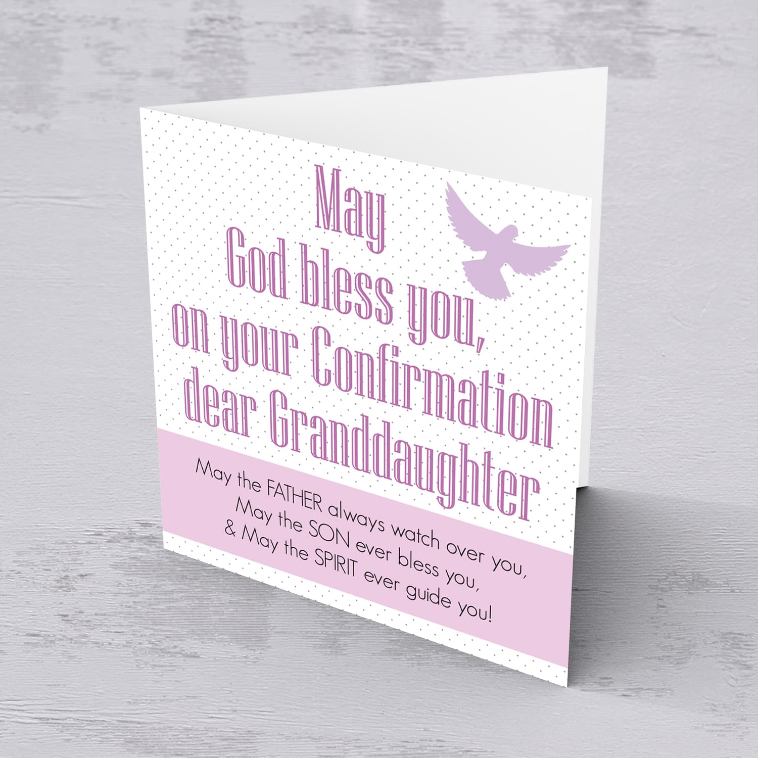 Confirmation card for Granddaughter in pink tones (English)
