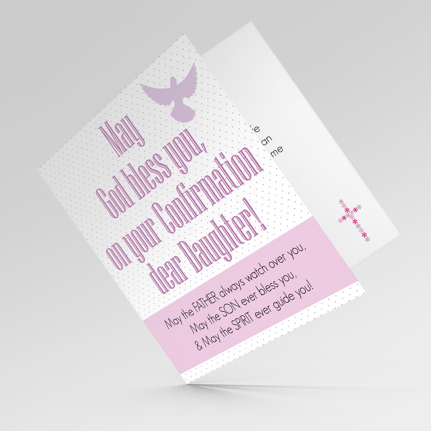 Daughter - Confirmation card for Daughter in pink tones (English)