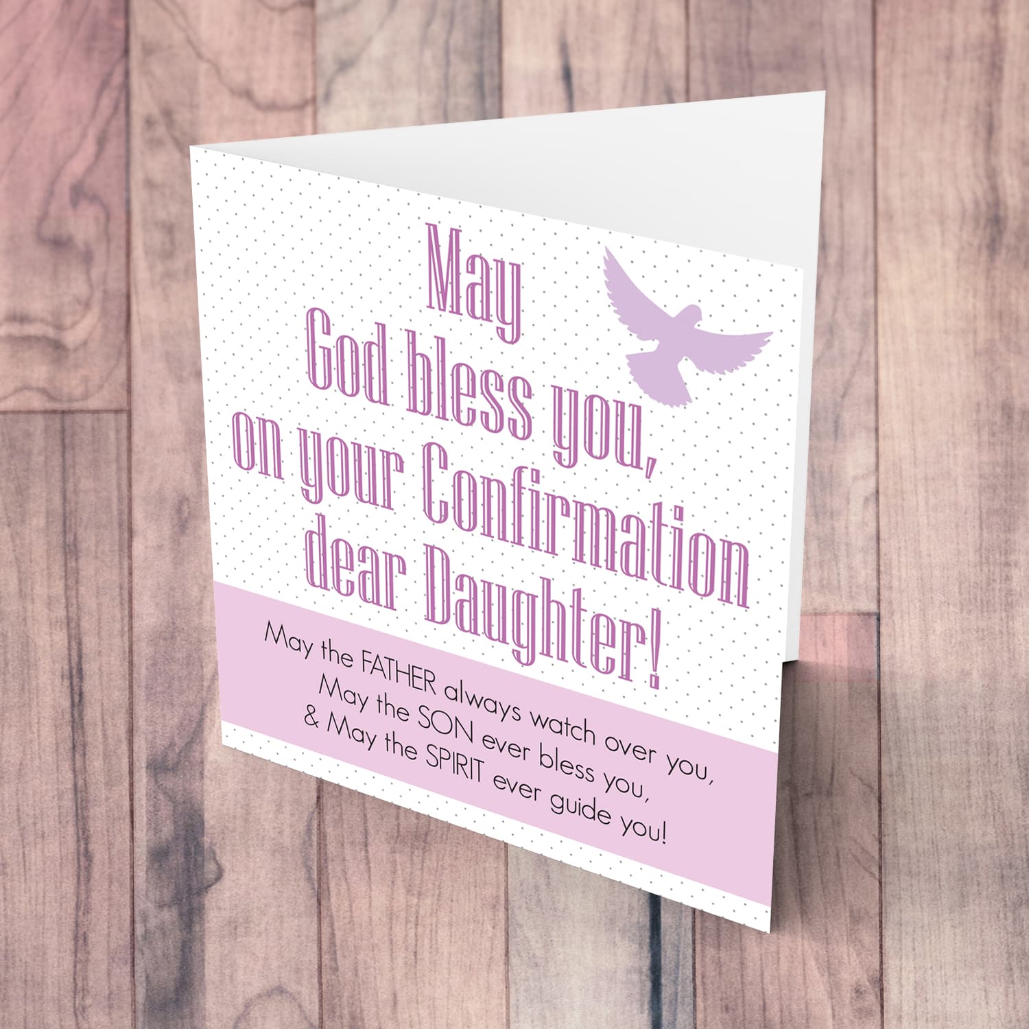 Daughter - Confirmation card for Daughter in pink tones (English)