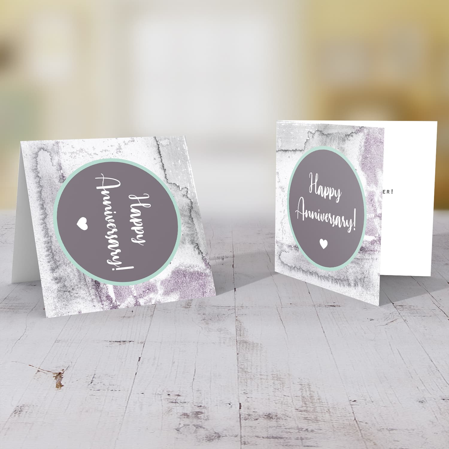 Watercolour background Anniverasry Card in English
