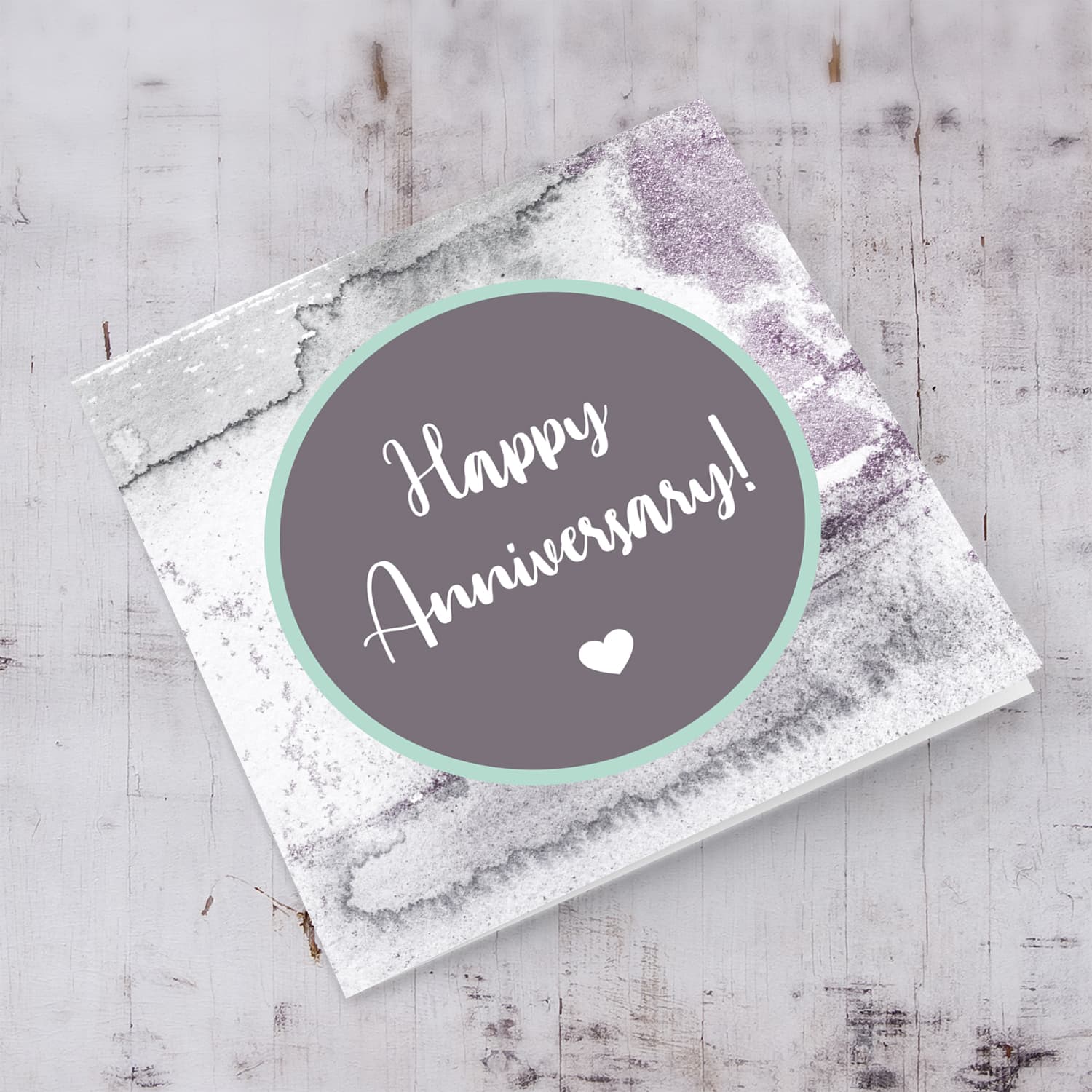 Watercolour background Anniverasry Card in English