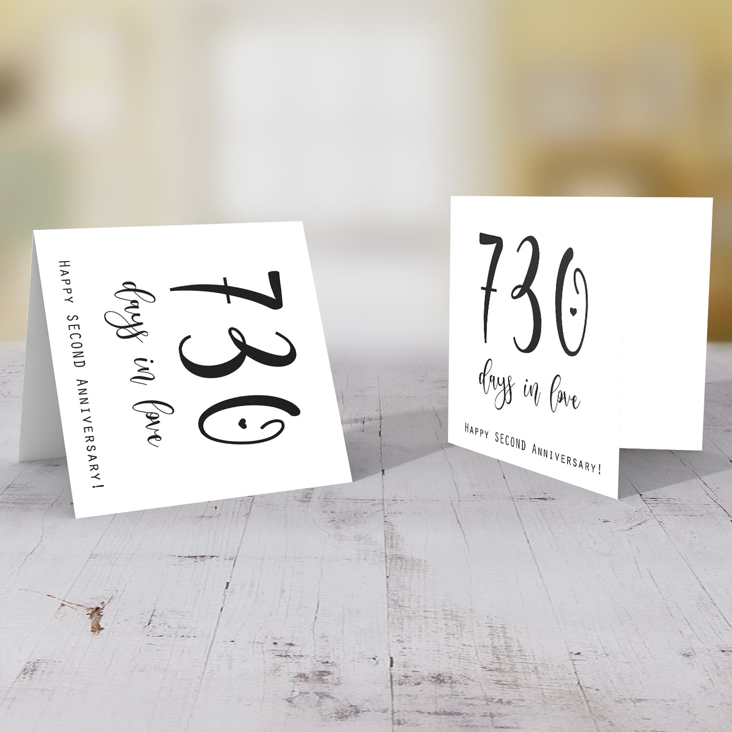 2nd year anniversary (minimalist design) 730 days in love in English