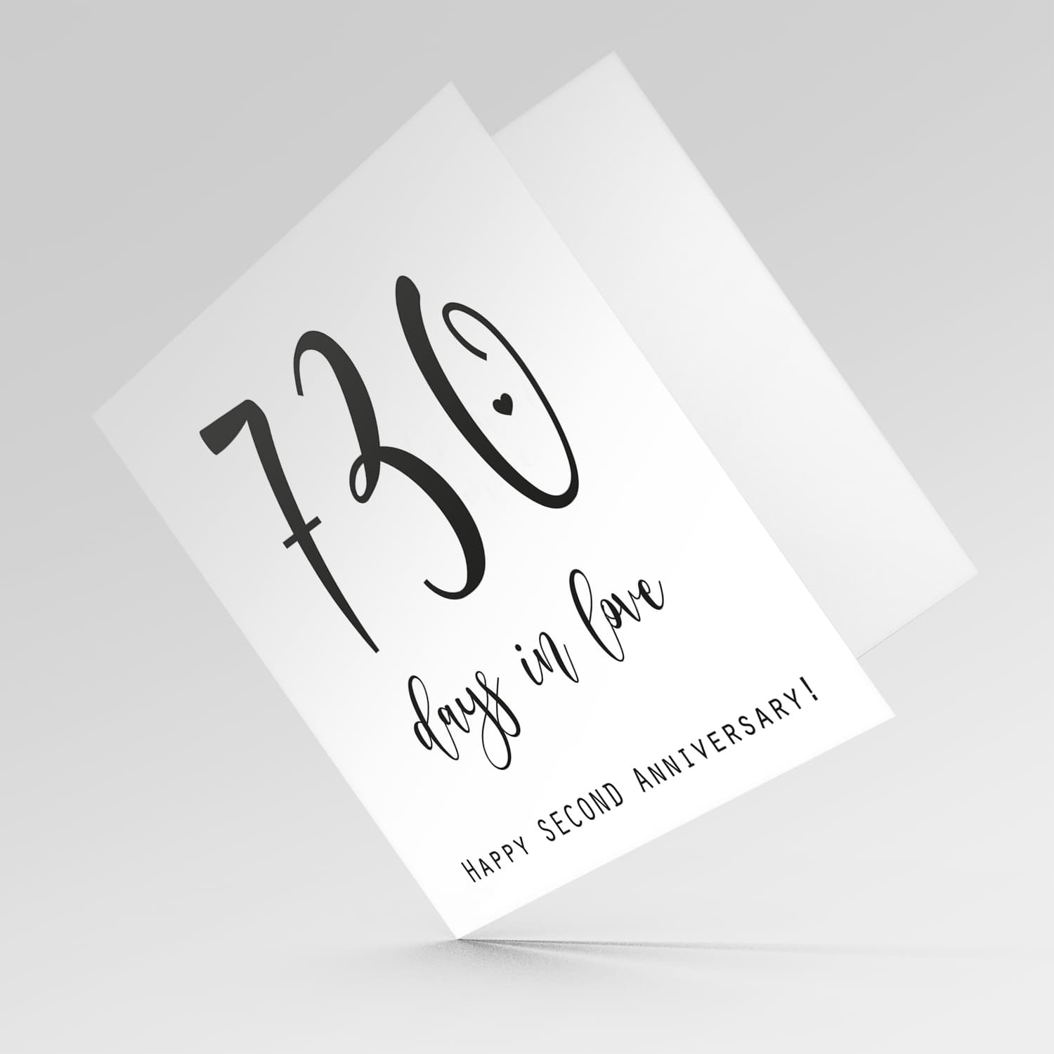 2nd year anniversary (minimalist design) 730 days in love in English
