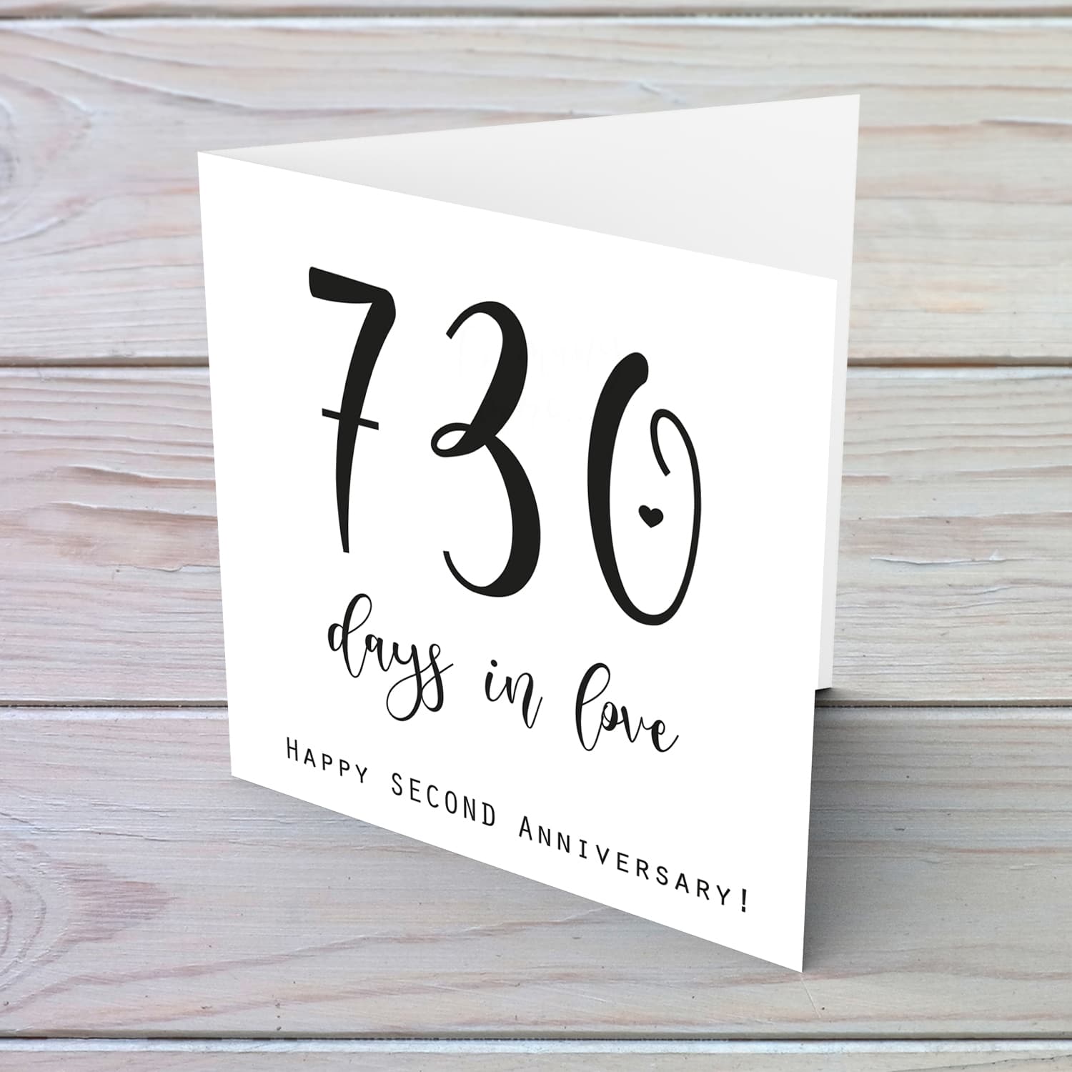 2nd year anniversary (minimalist design) 730 days in love in English