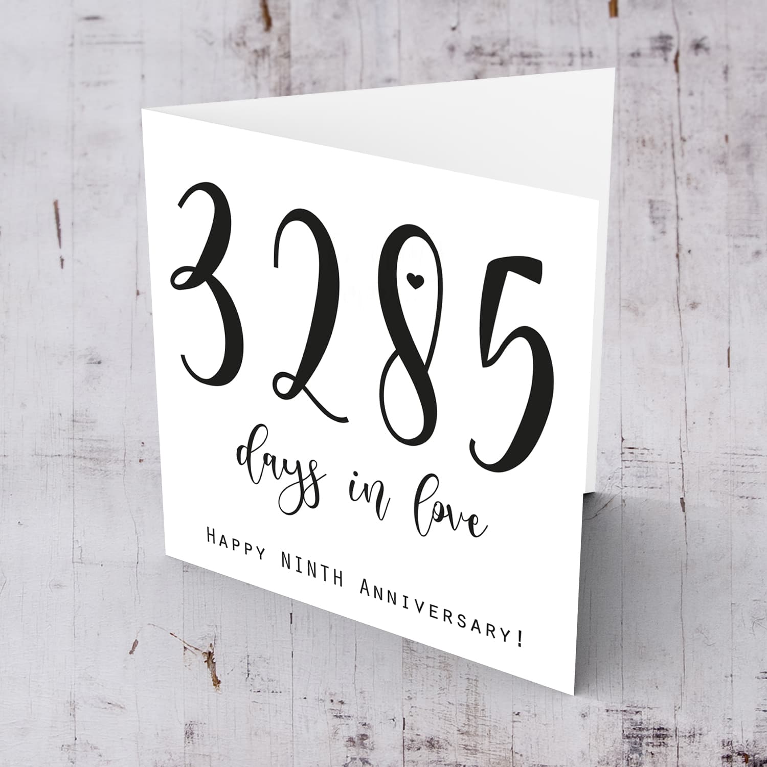 9th year anniversary (minimalist design) 3285 days in love in English