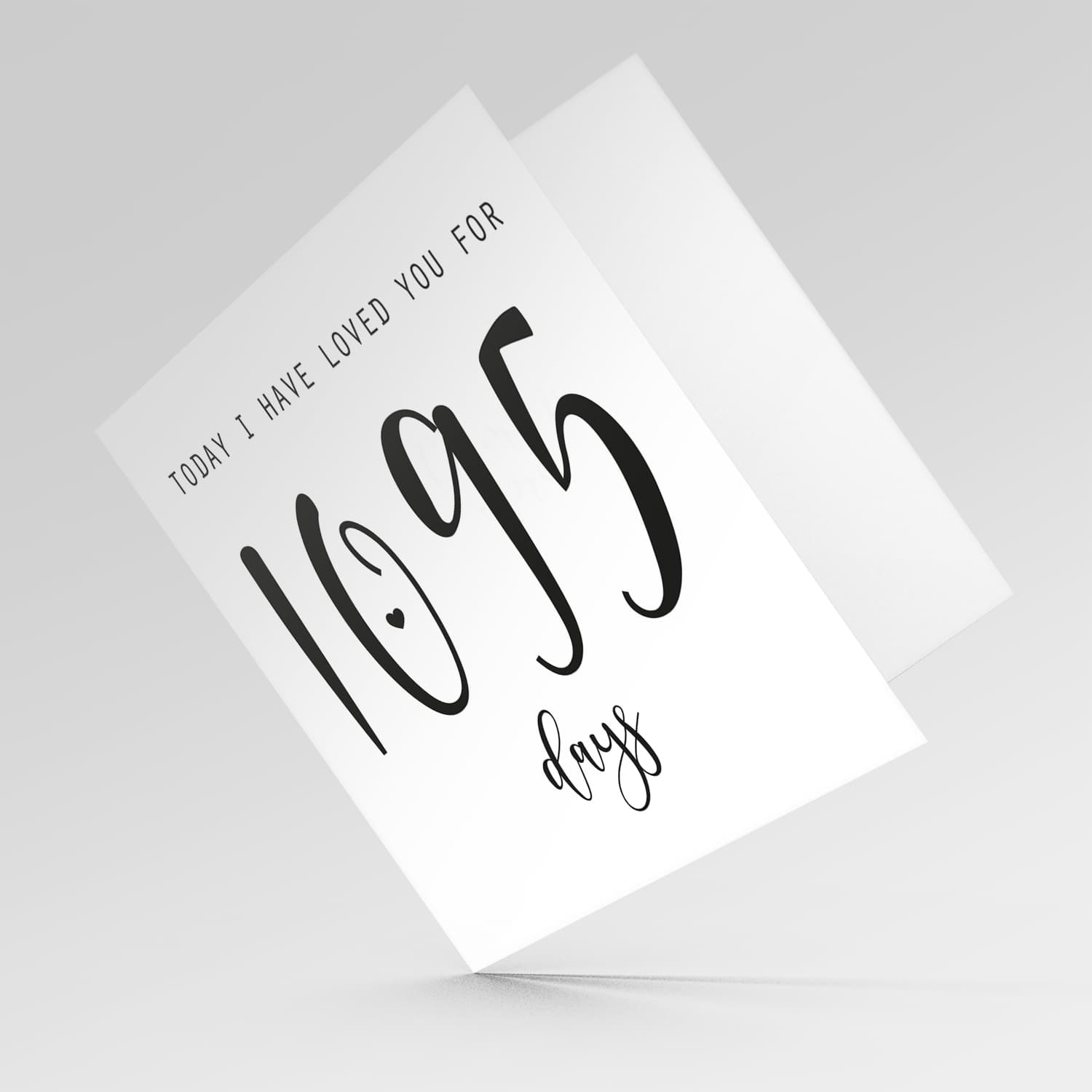 3rd year anniversary (minimalist design) today I have loved you for 1095 days