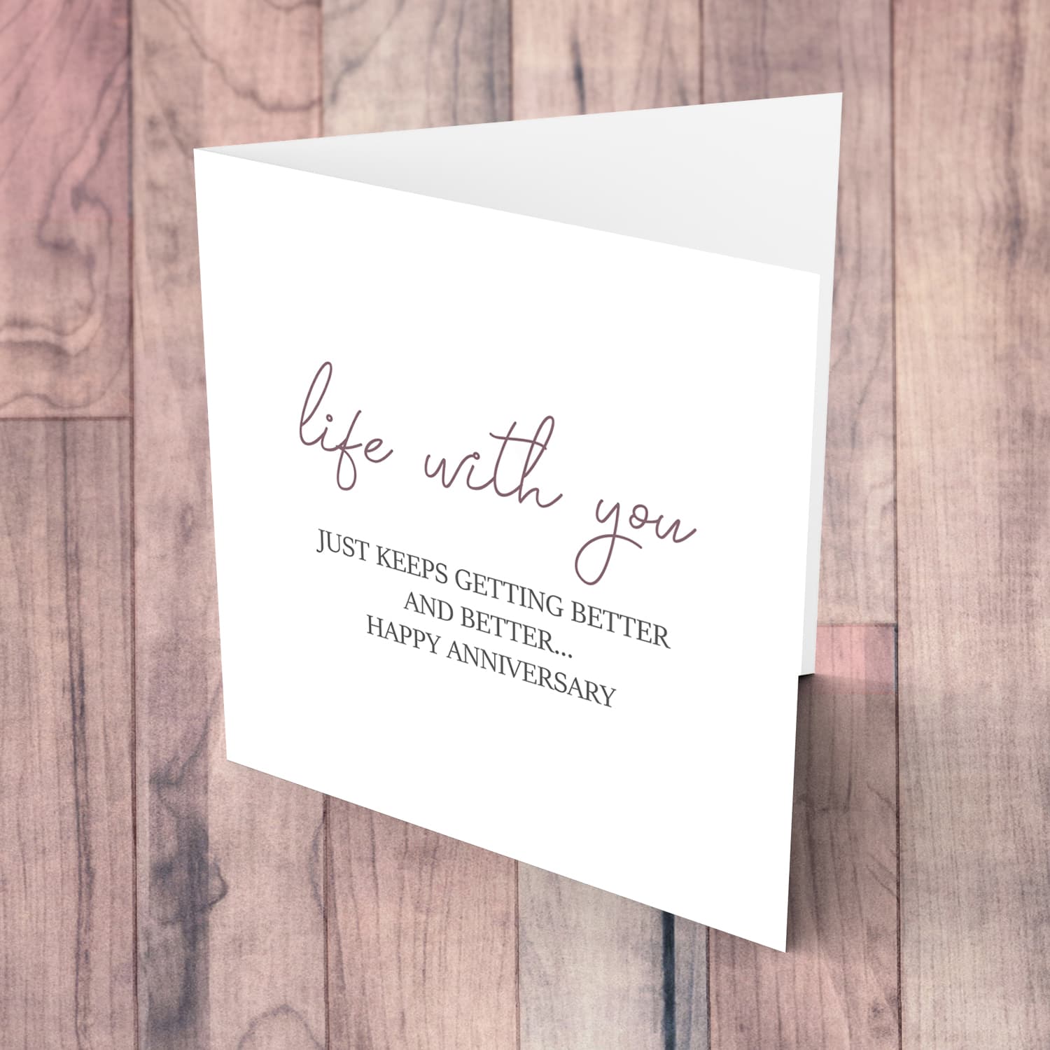 Life with you - Minimalist anniversary card for wife / husband / partner / boyfriend / girlfriend in English