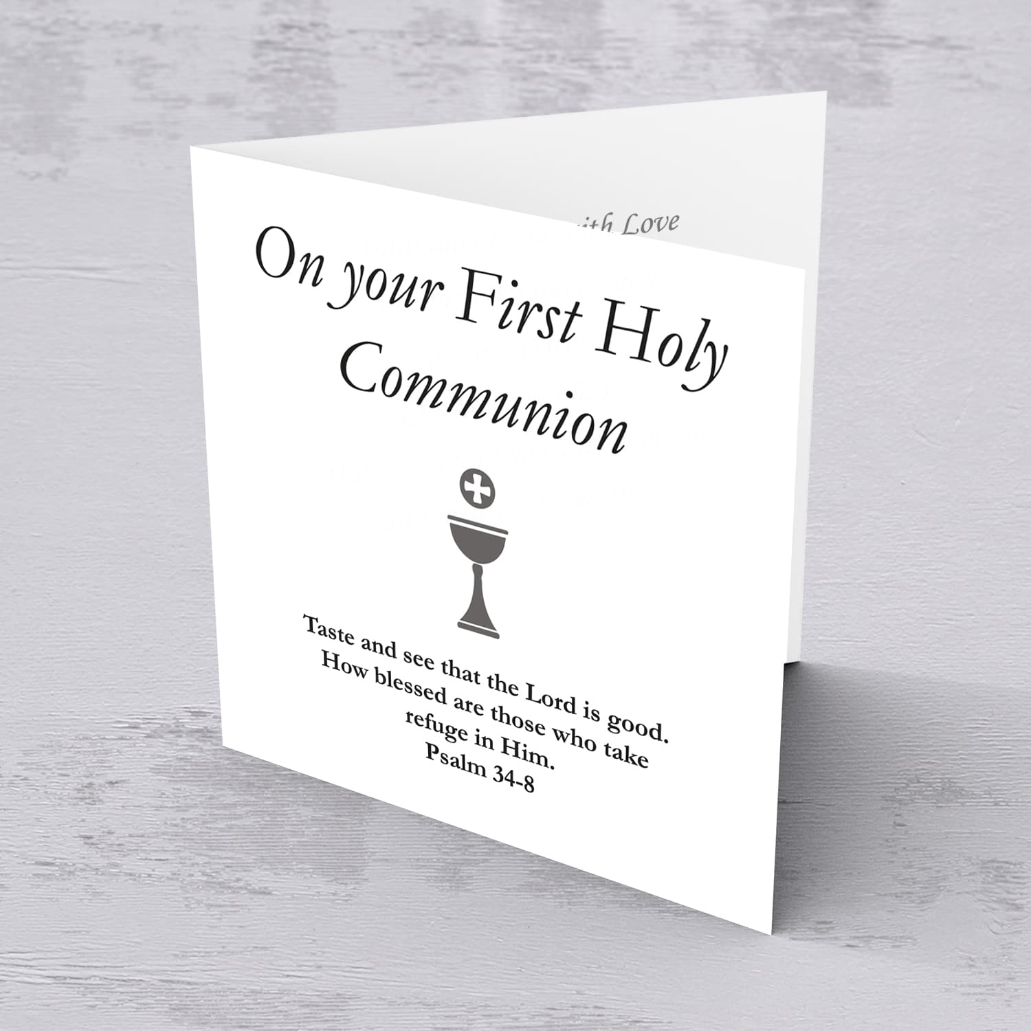 Minimalist Holy Communion Card in English (unisex)
