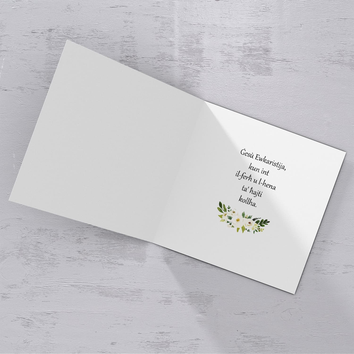 Traditional and modern holy communion card for girls in Maltese