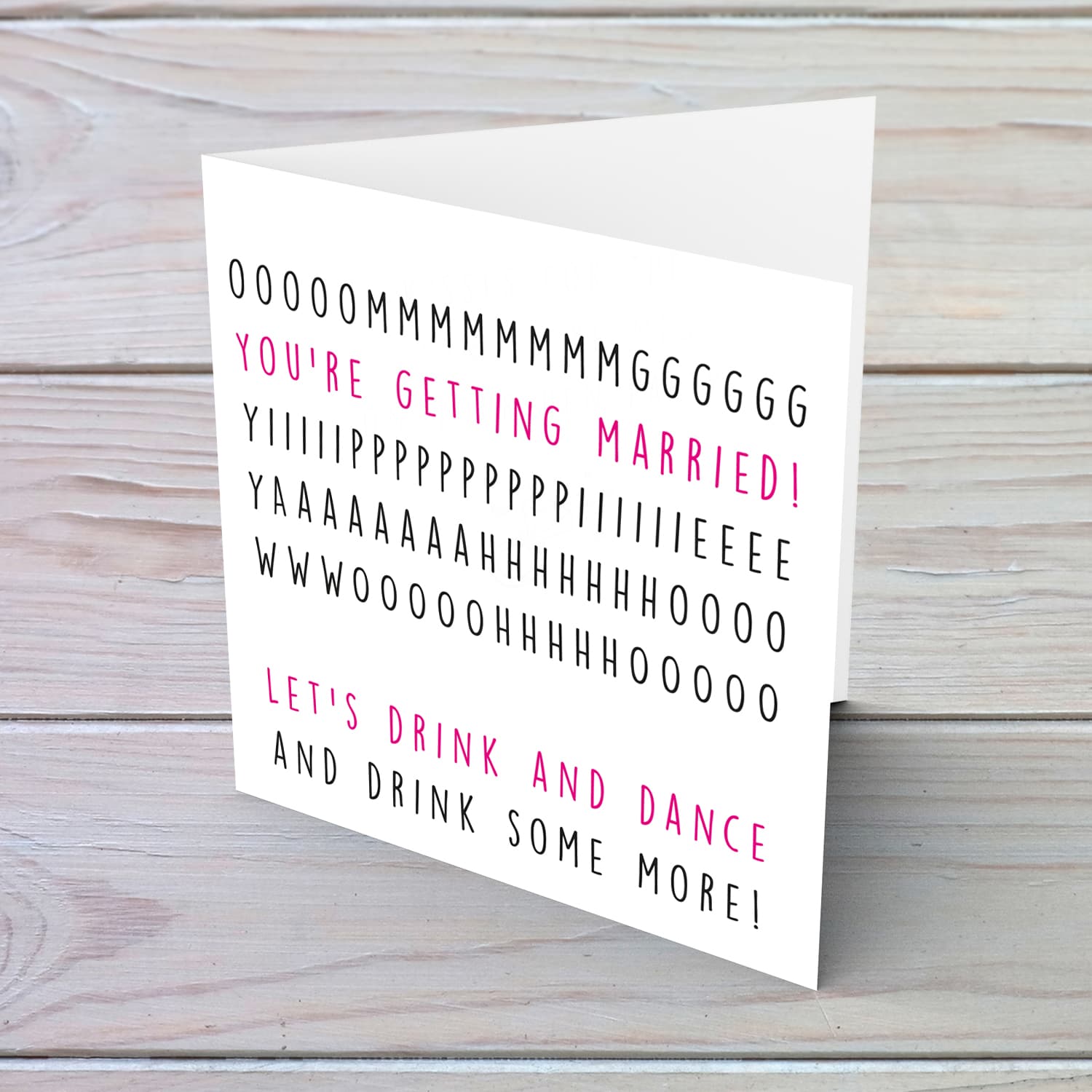 Cheerful & Funny hen party card in English