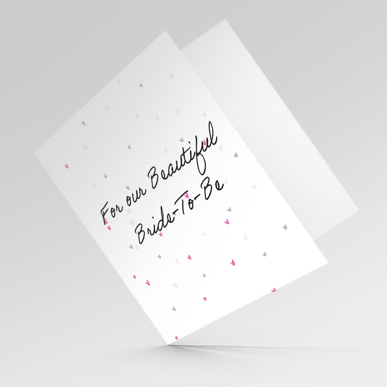 Cute and petite Hen party card for the beautiful bride to be with scattered hearts in English
