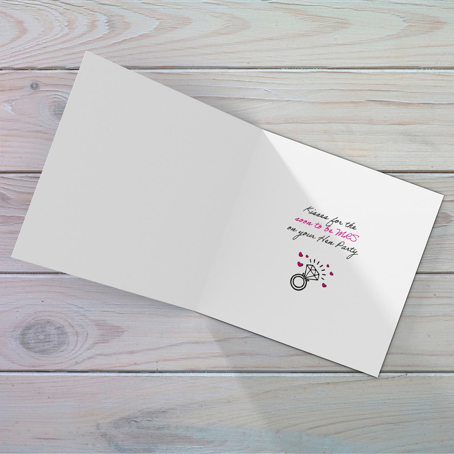 Cute and petite Hen party card for the beautiful bride to be with scattered hearts in English