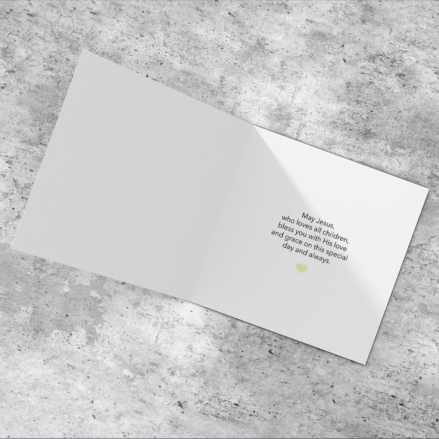Bible verse baptism card in English with blue background and white text