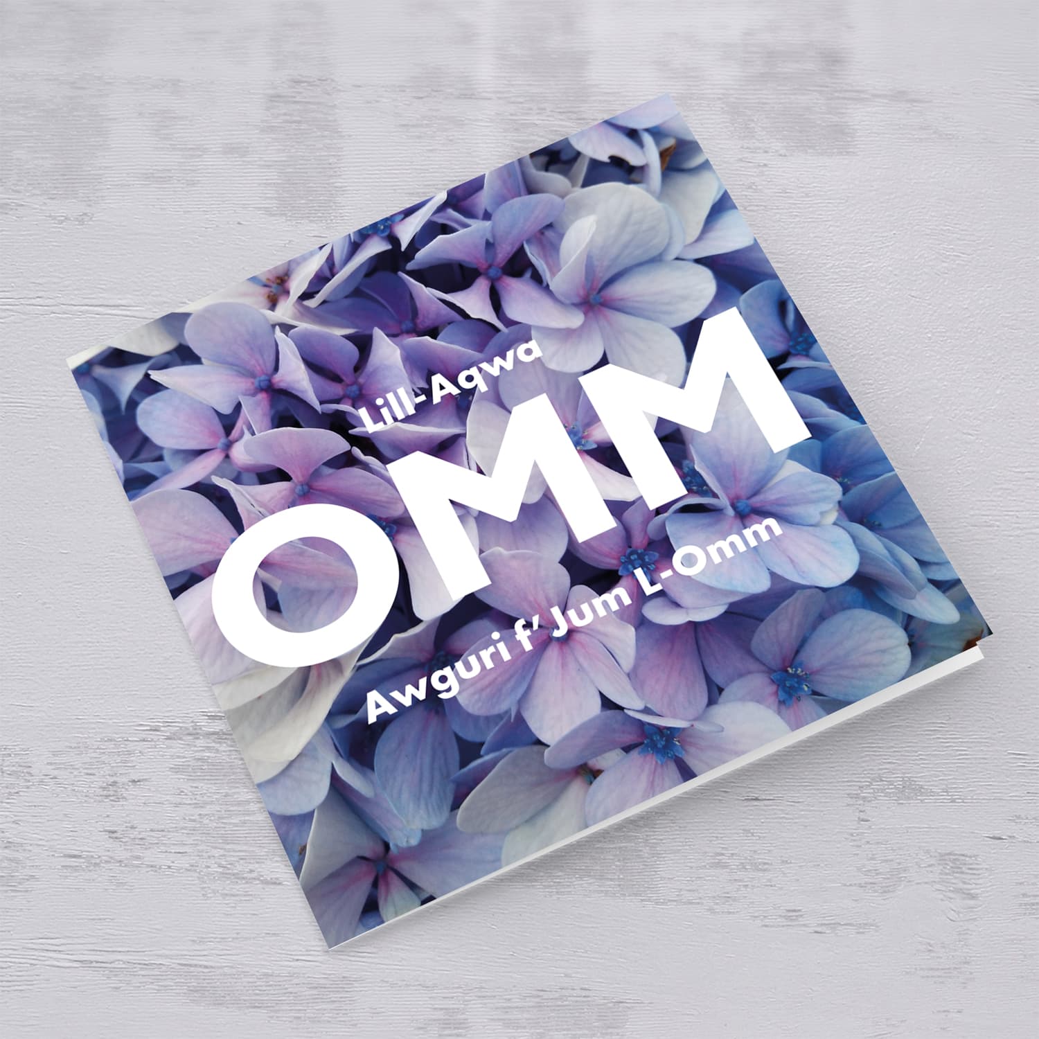 Purple hydrangeas themed Mother's Day Card in Maltese