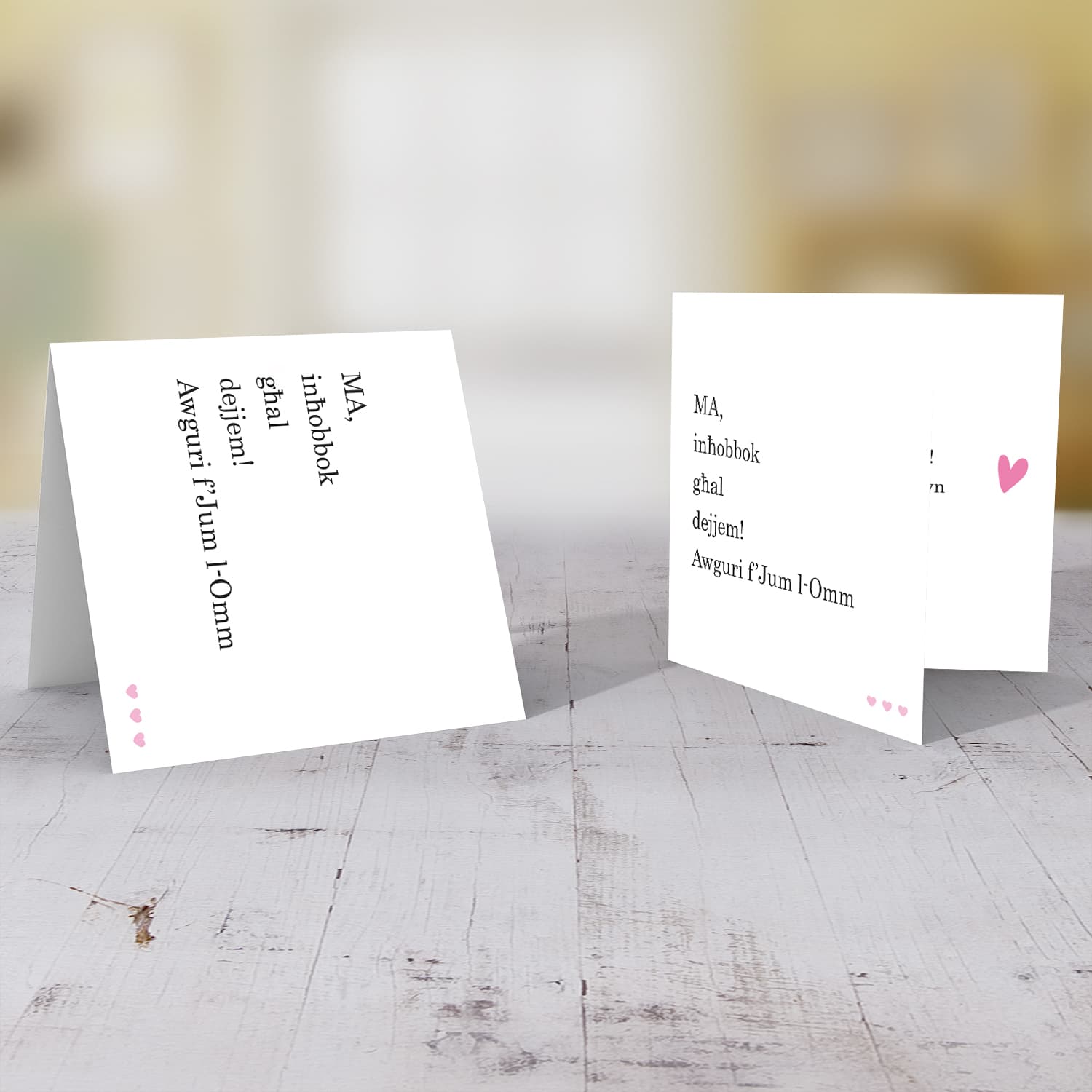 Minimalist Mother's Day card in Maltese