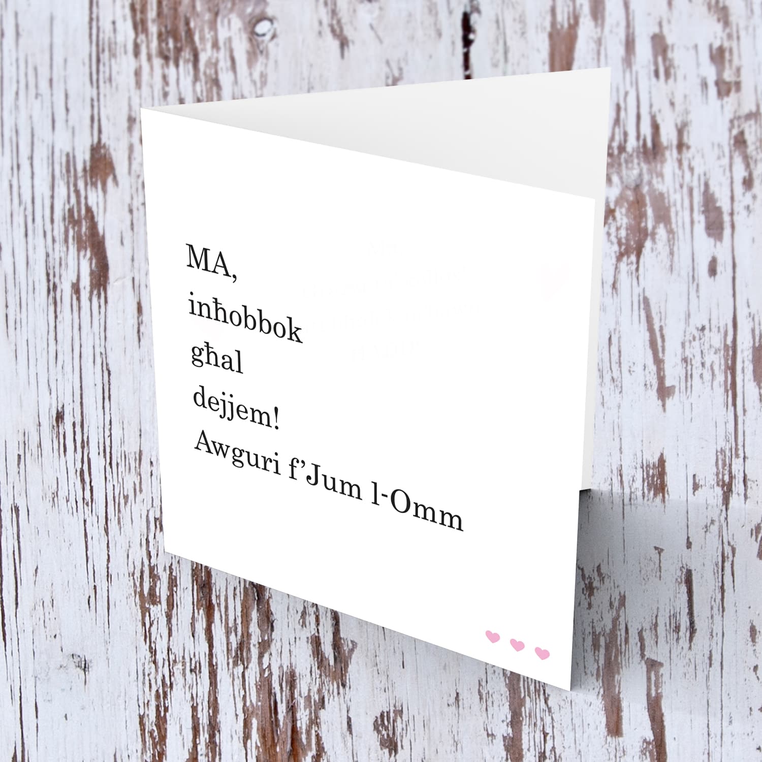 Minimalist Mother's Day card in Maltese