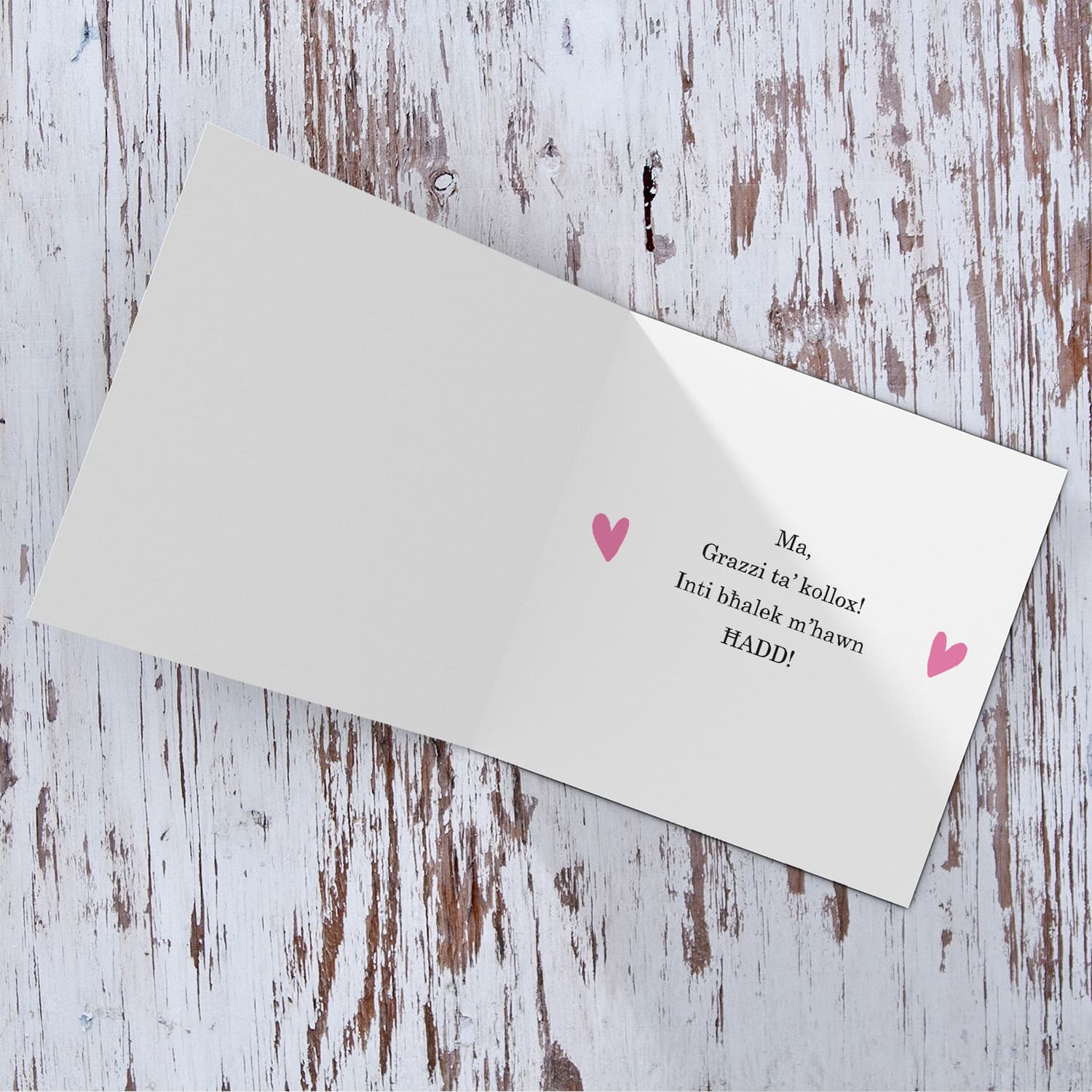 Minimalist Mother's Day card in Maltese