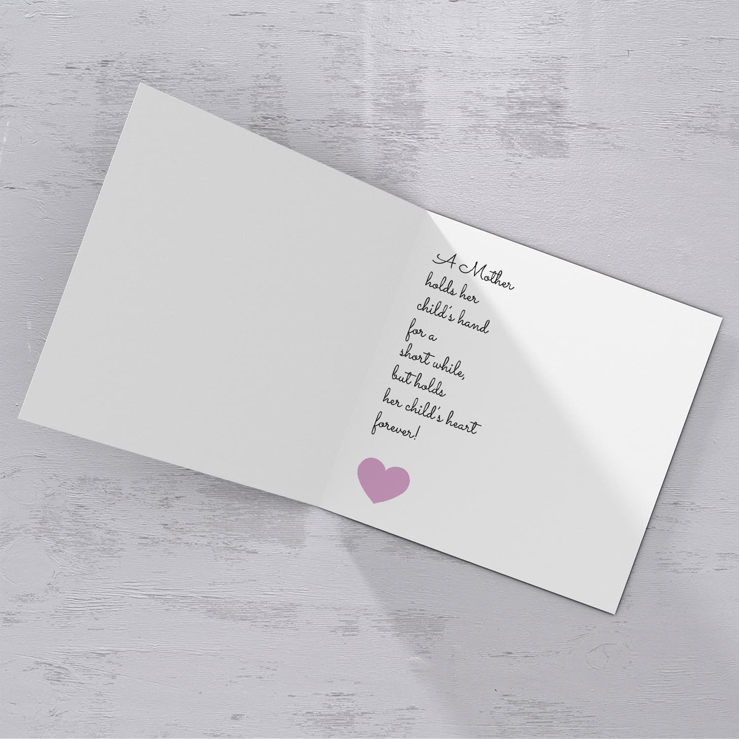 Giraffe themed mothers day card with pastel pink background in English