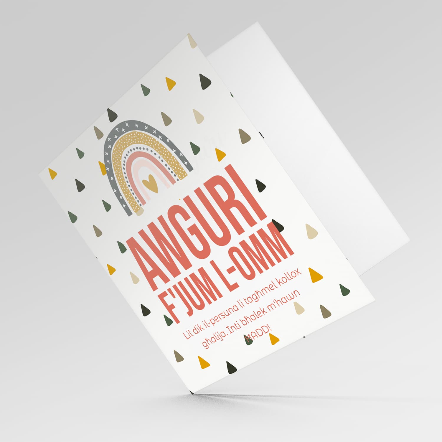 Rainbow themed mother's day card for mum in Maltese