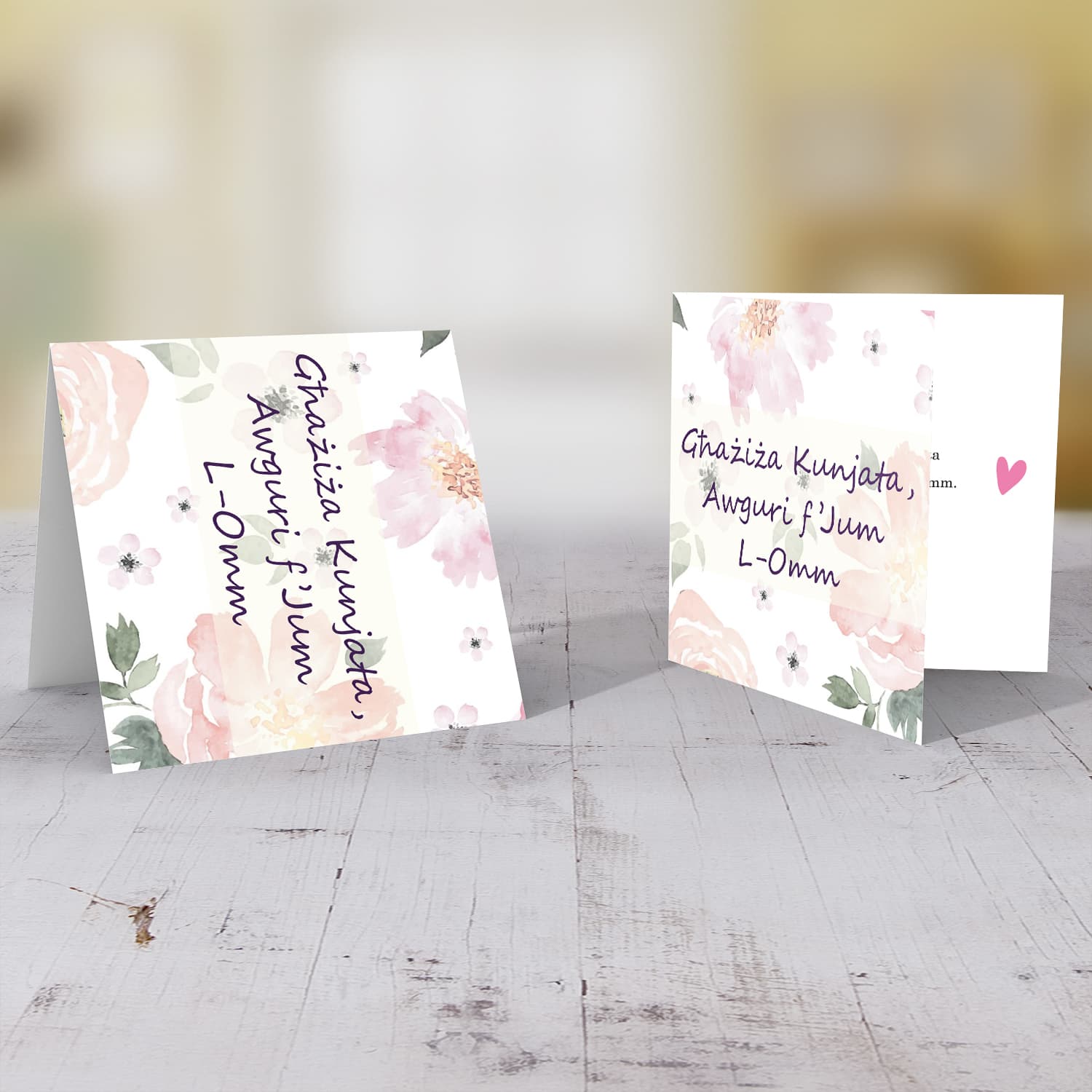 Soft Floral background mother's day card for mother in law in Maltese