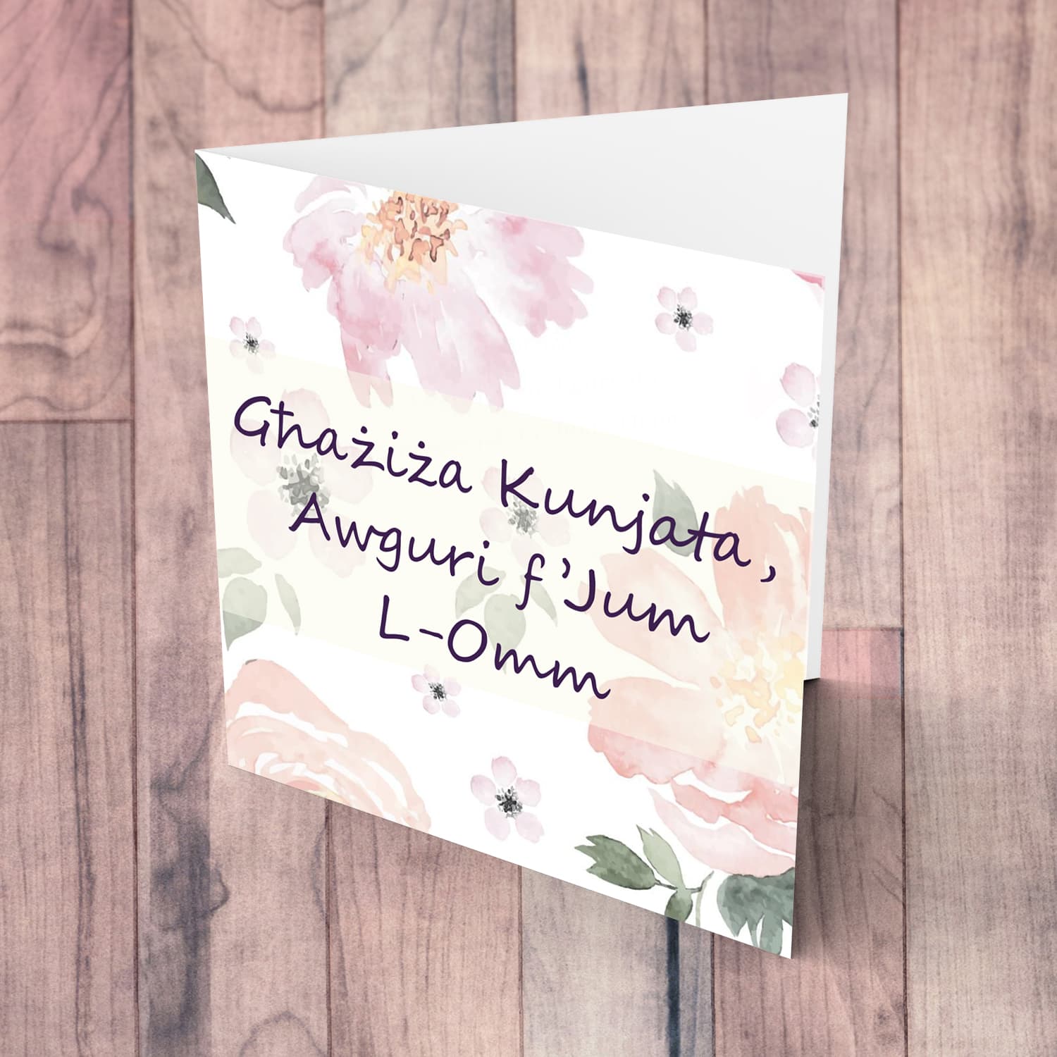Soft Floral background mother's day card for mother in law in Maltese