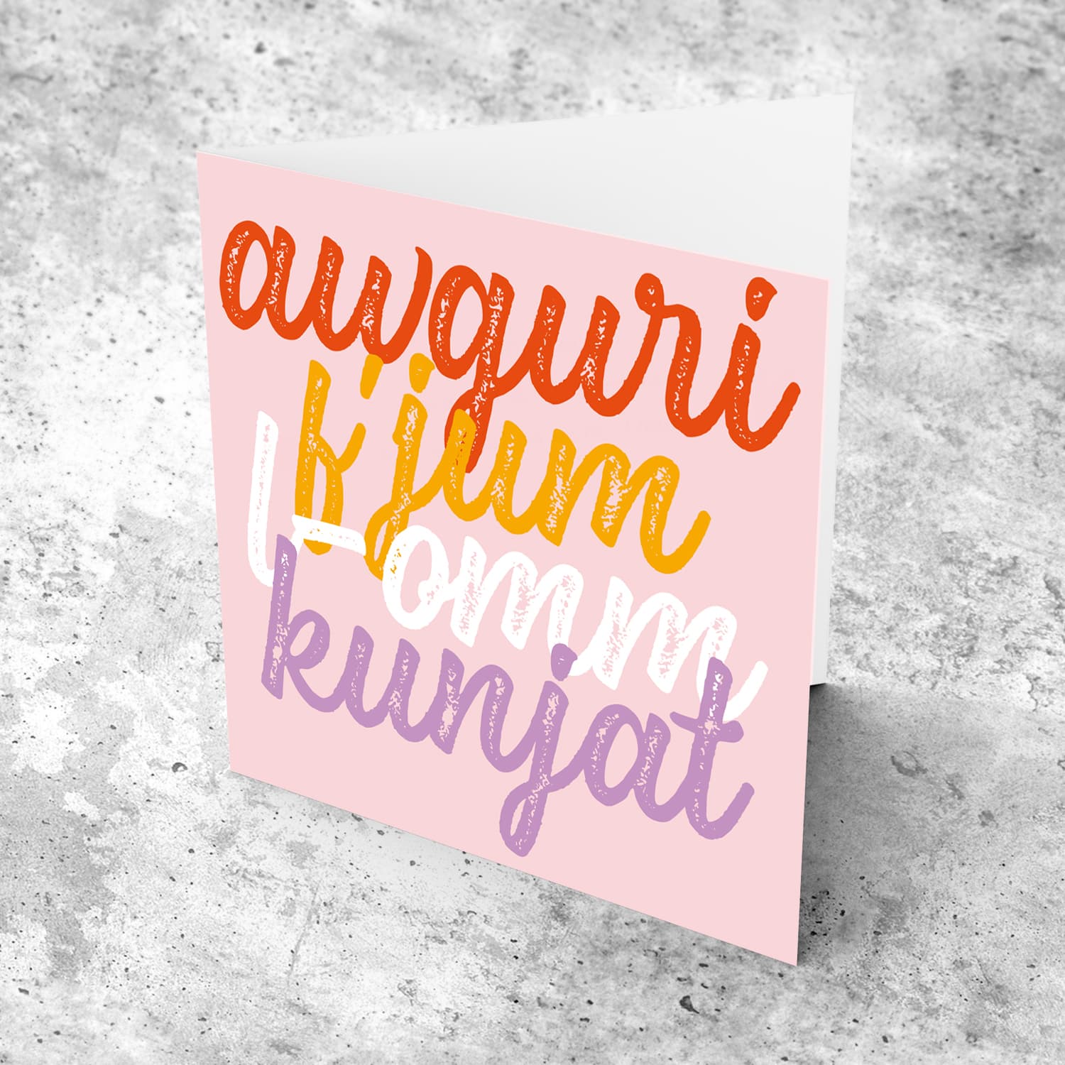 Colourful wording Mother's Day card for Mother-in-law in Maltese