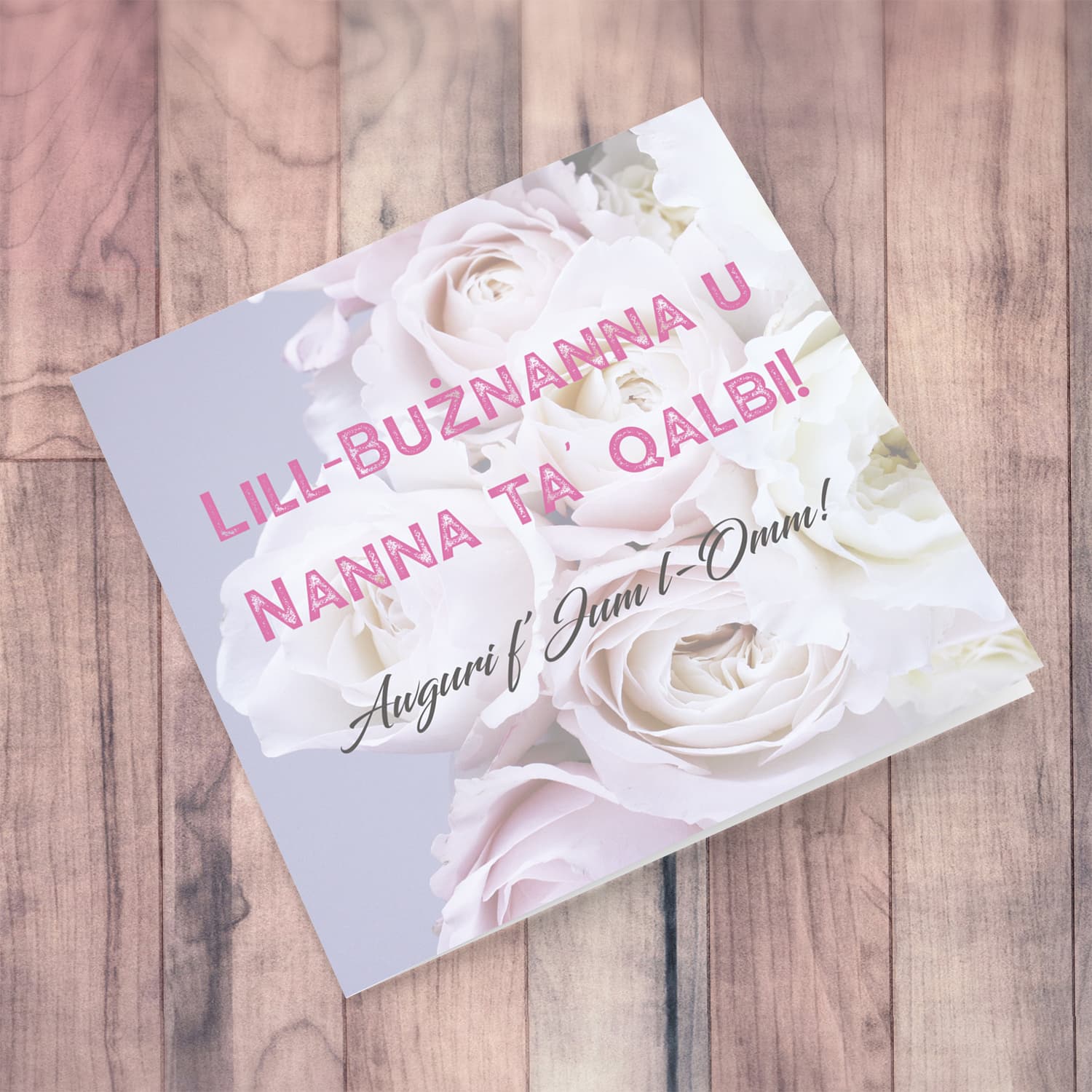 Purple roses themed Mother's Day Card for Grandma and Great Grandma  in Maltese
