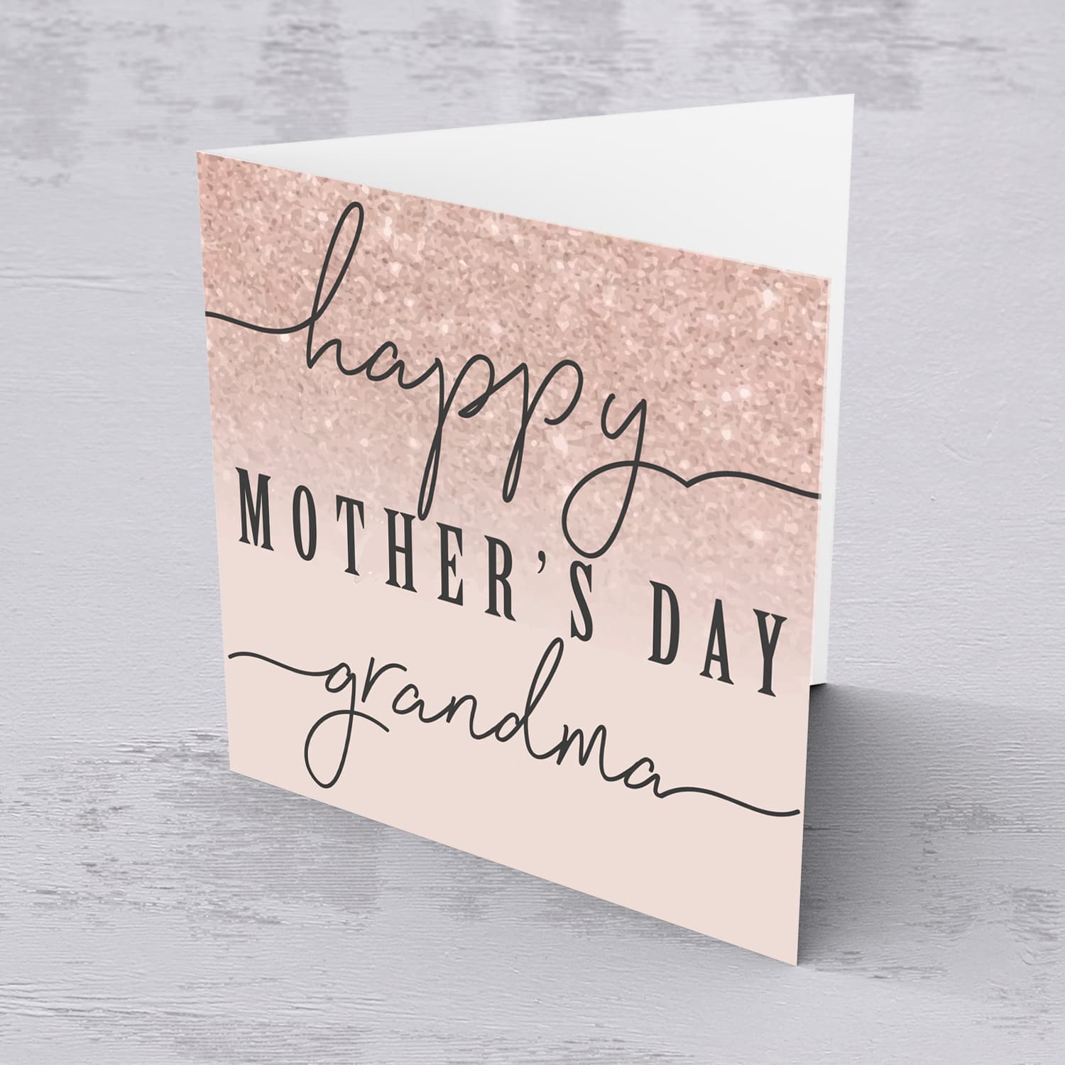 Dusty rose with sparkly background mother's day card for Grandma in English