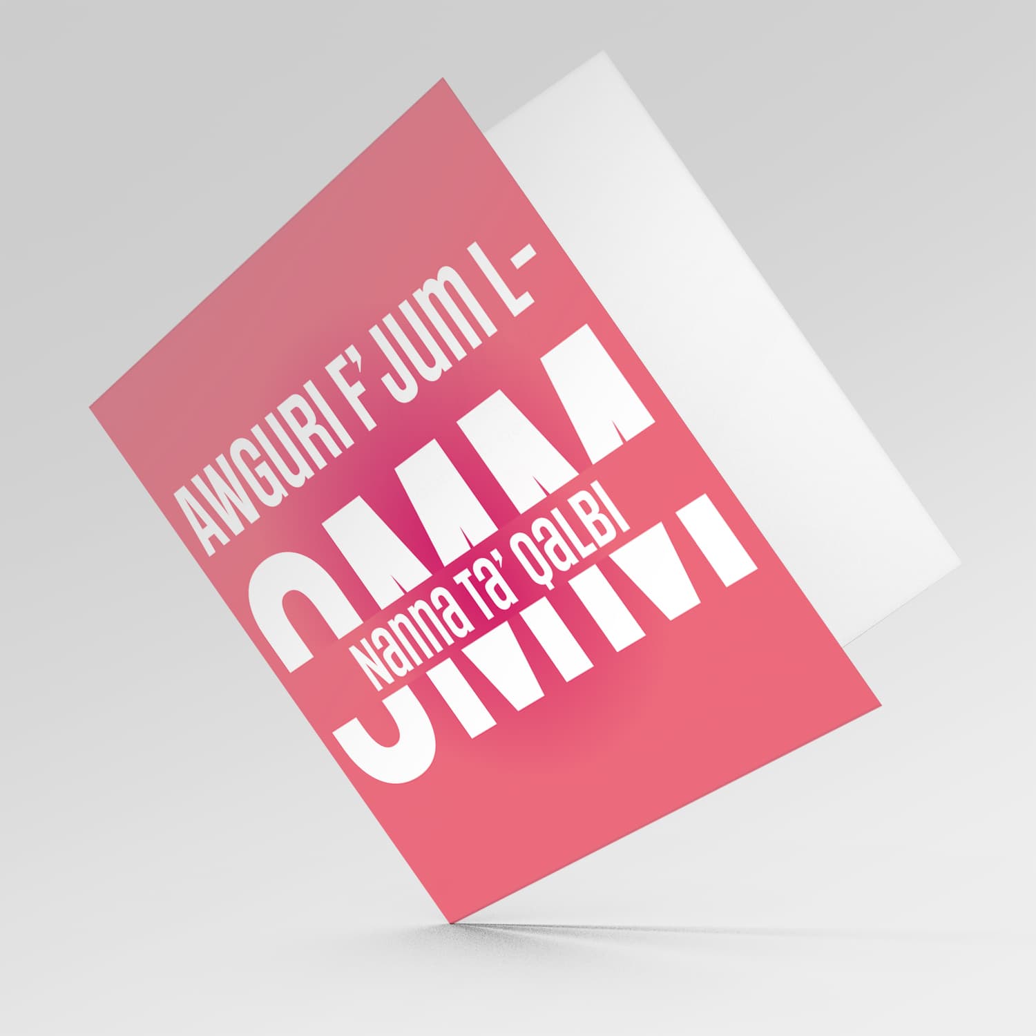Bright pink background mother's day card for Grandma in Maltese