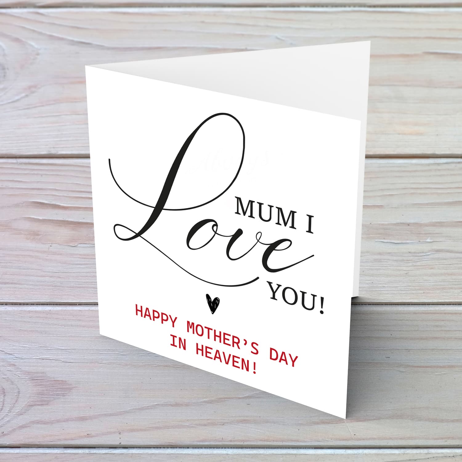 Minimalist mother's day card in Heaven for Mother in English 